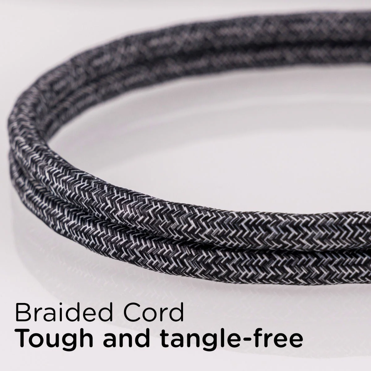 Cordinate 3-Outlet 10ft. Braided Extension Cord with Surge Protection, Black/Dark Heather - Image 5