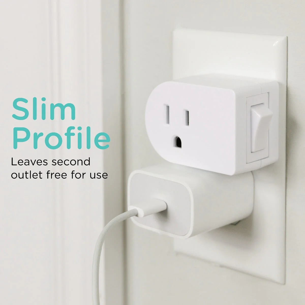 Cordinate Grounded 1-Outlet Power Switch, White - Image 5