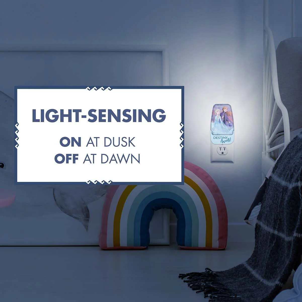 Disney Frozen II Light Sensing LED Night Light, Blue - Image 3