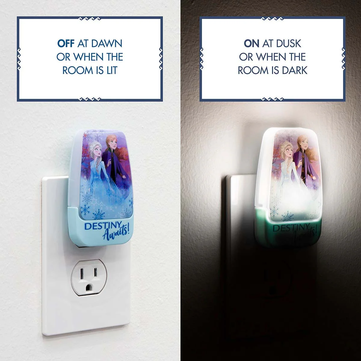 Disney Frozen II Light Sensing LED Night Light, Blue - Image 7