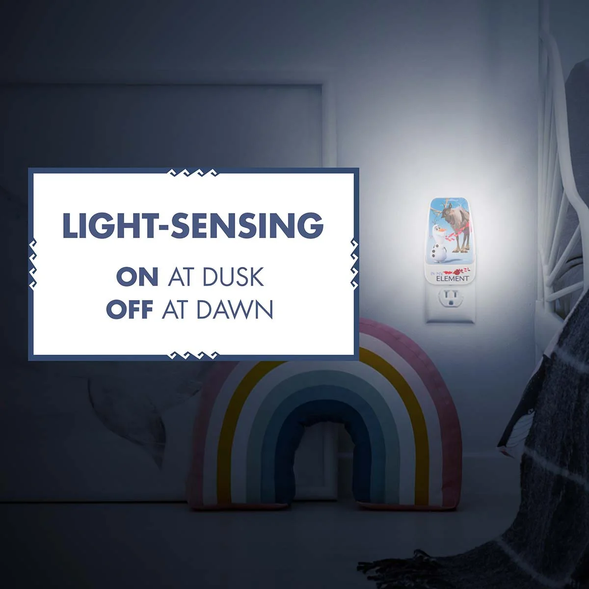 Disney Frozen II Light Sensing LED Night Light, White - Image 3