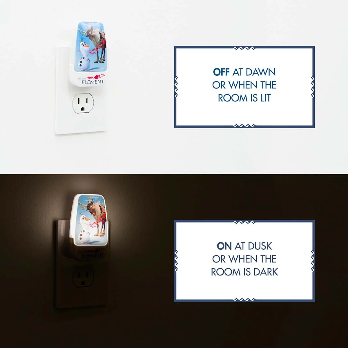 Disney Frozen II Light Sensing LED Night Light, White - Image 6