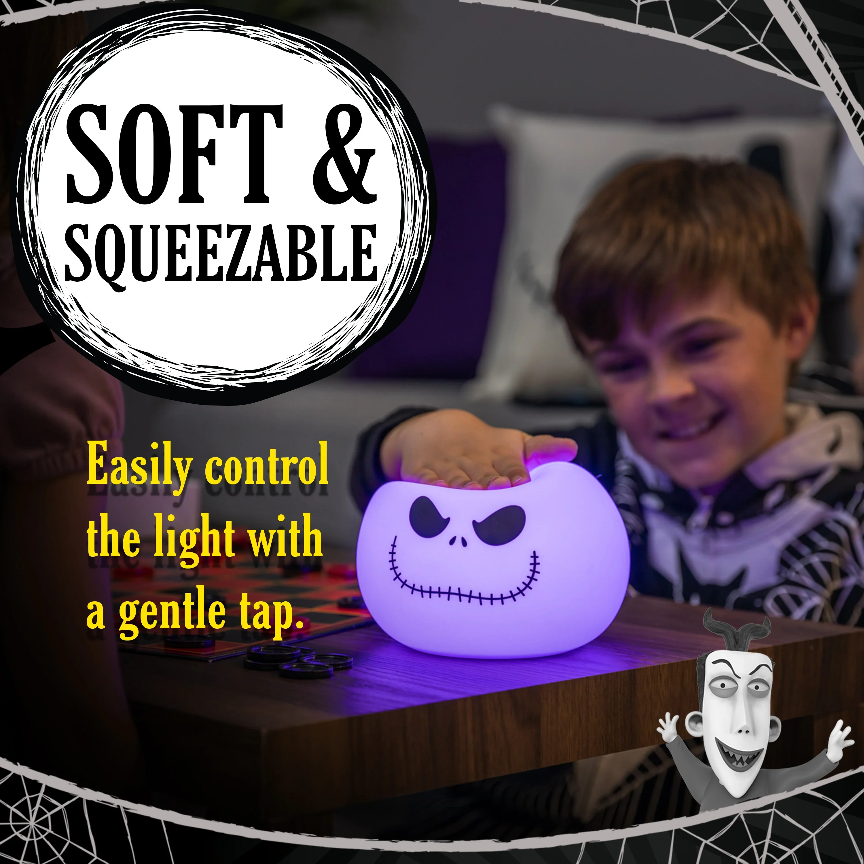 Disney Jack Skellington Color-Changing Tabletop LED Night Light, White - Image 5