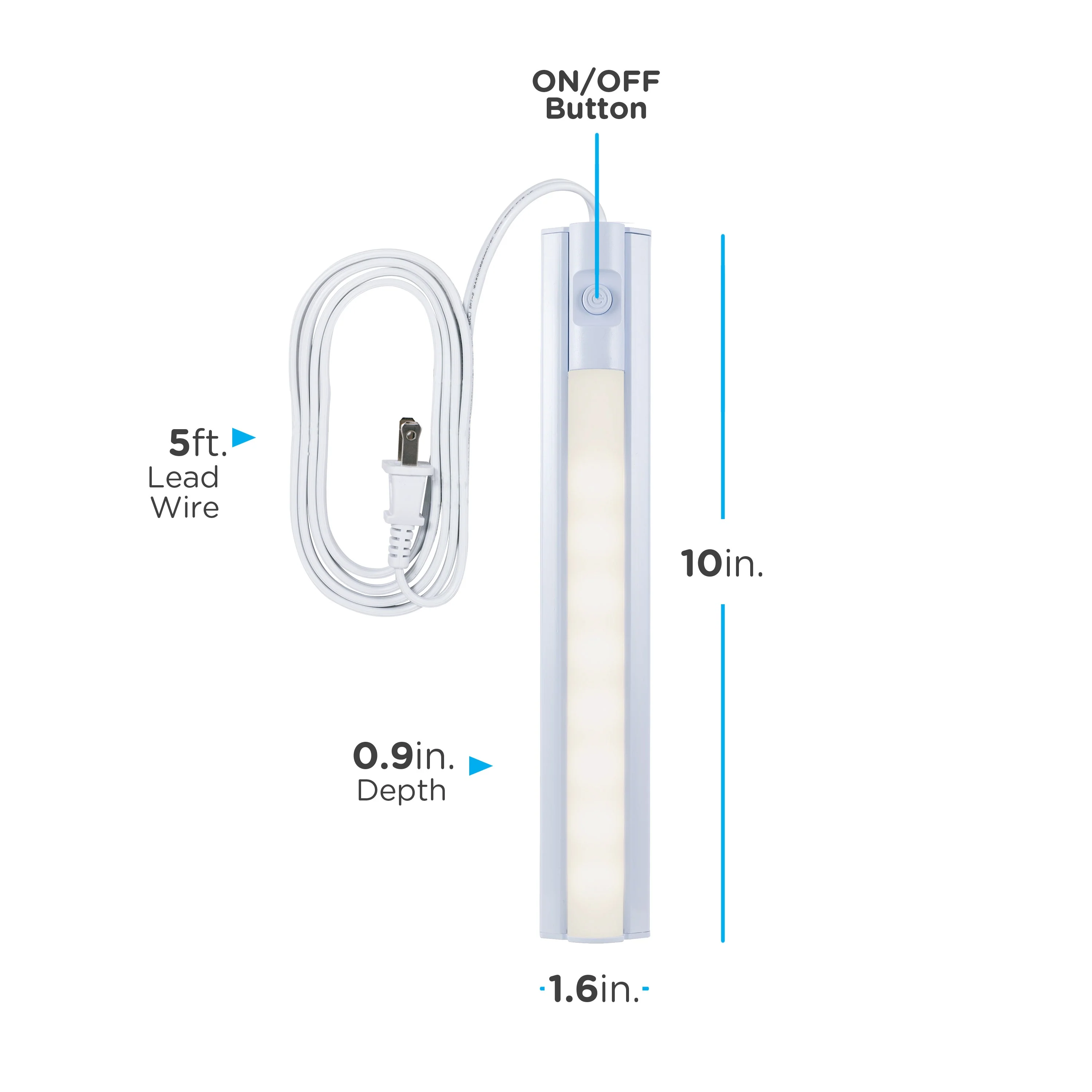 Enbrighten 10in. Plug-In LED Under Cabinet Fixture, White - Image 4