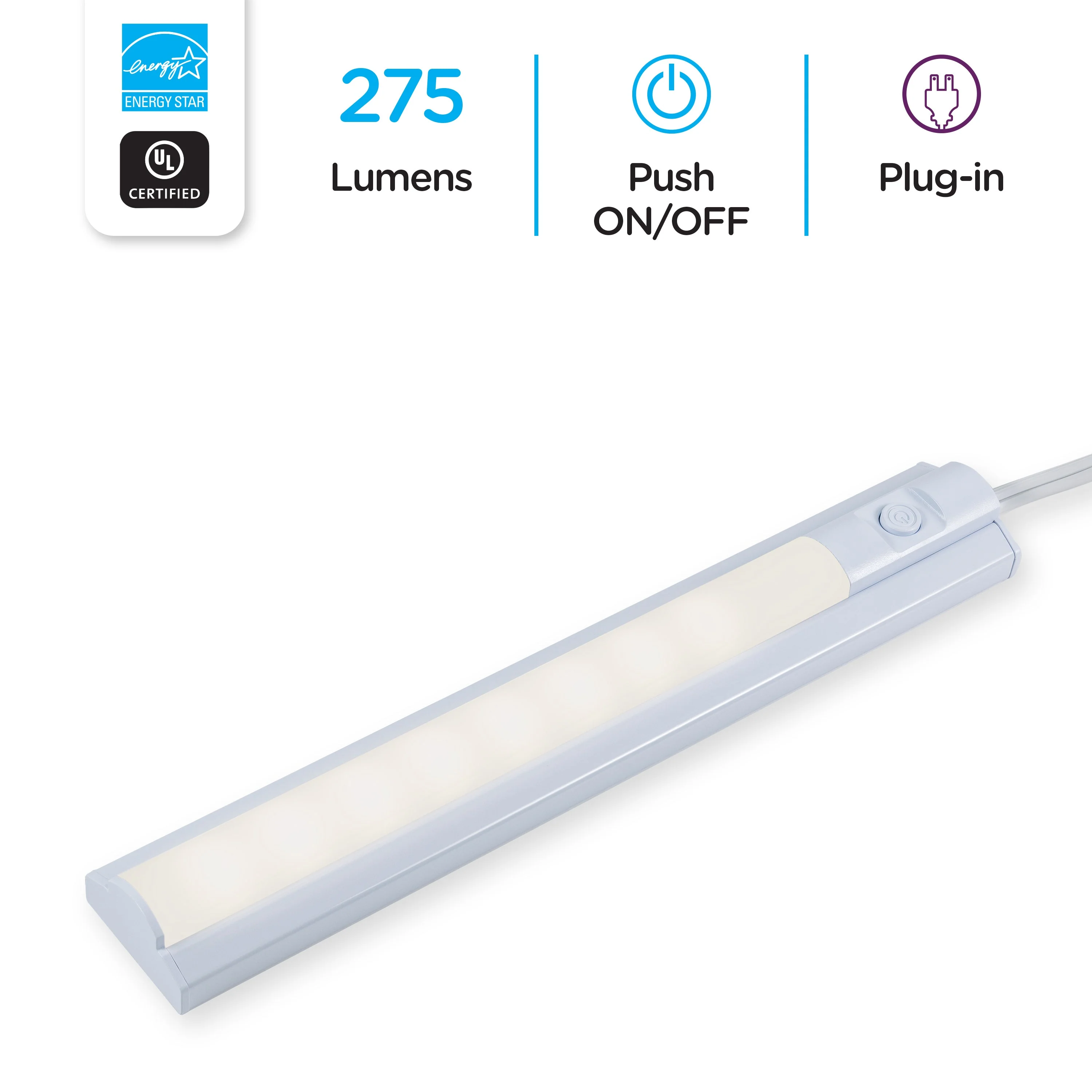 Enbrighten 10in. Plug-In LED Under Cabinet Fixture, White - Image 5