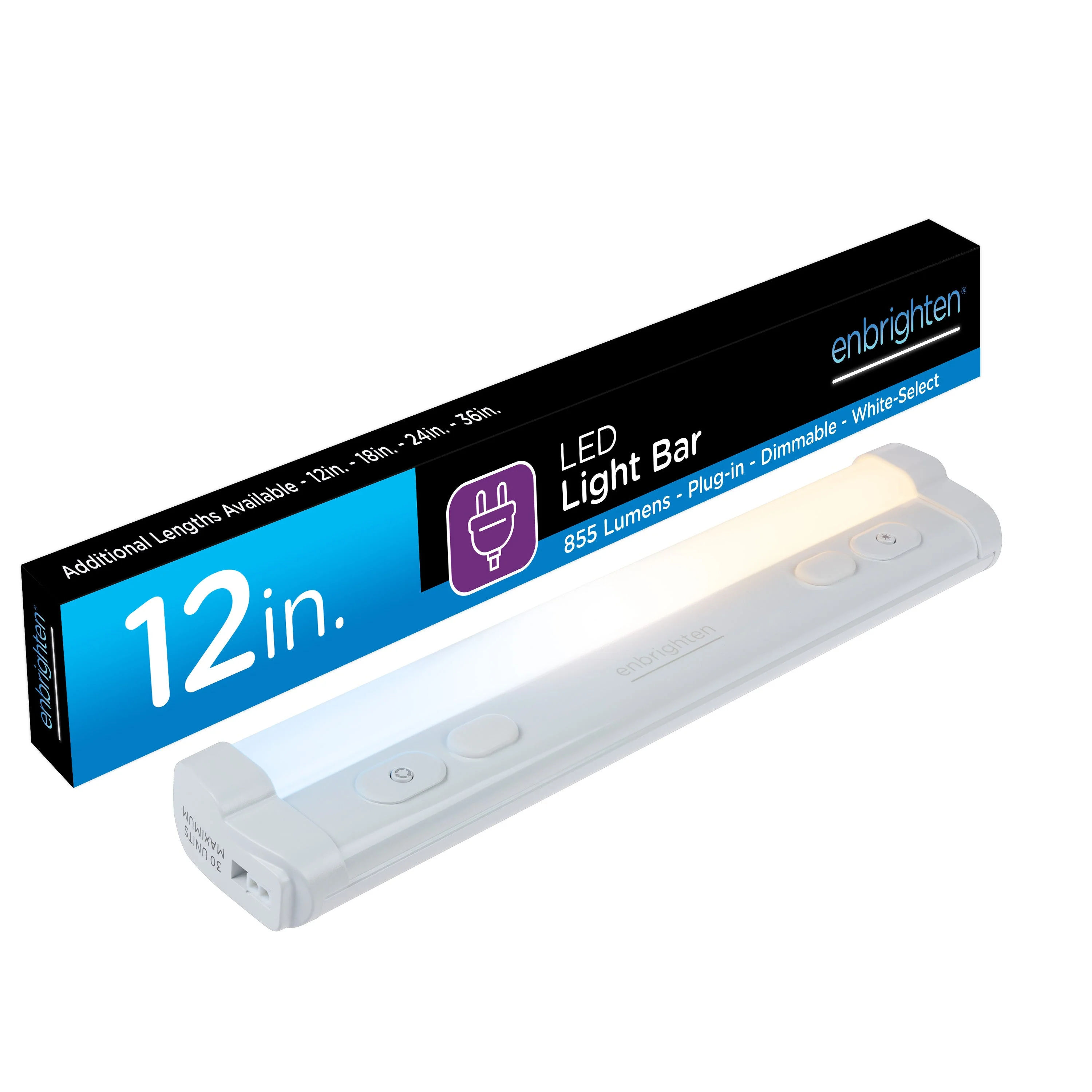 Enbrighten 12in. Plug-In Dimmable LED Light Bar, White - Image 2