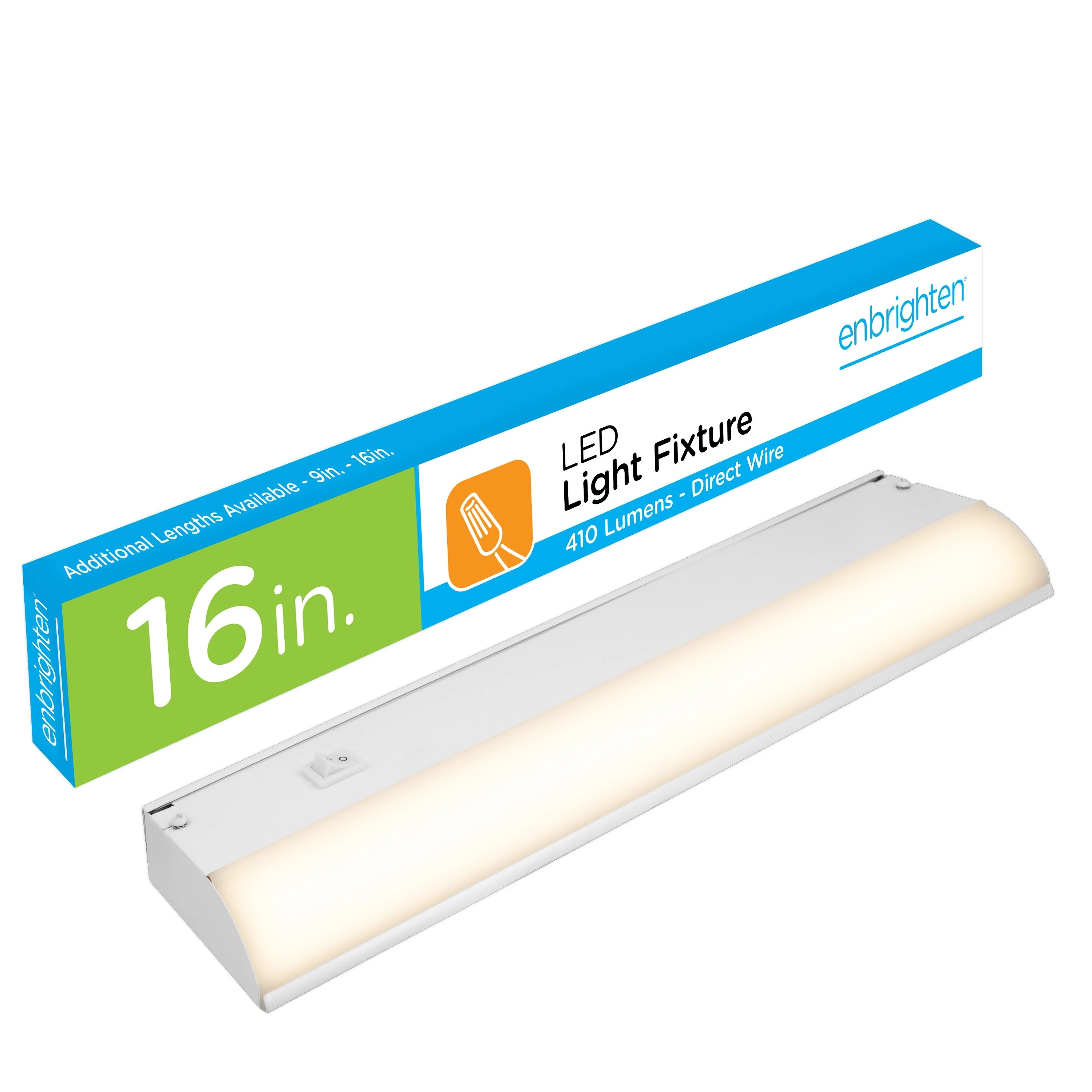 Enbrighten 16in. On/Off Direct Wire LED Under Cabinet Light Fixture, White - Image 9