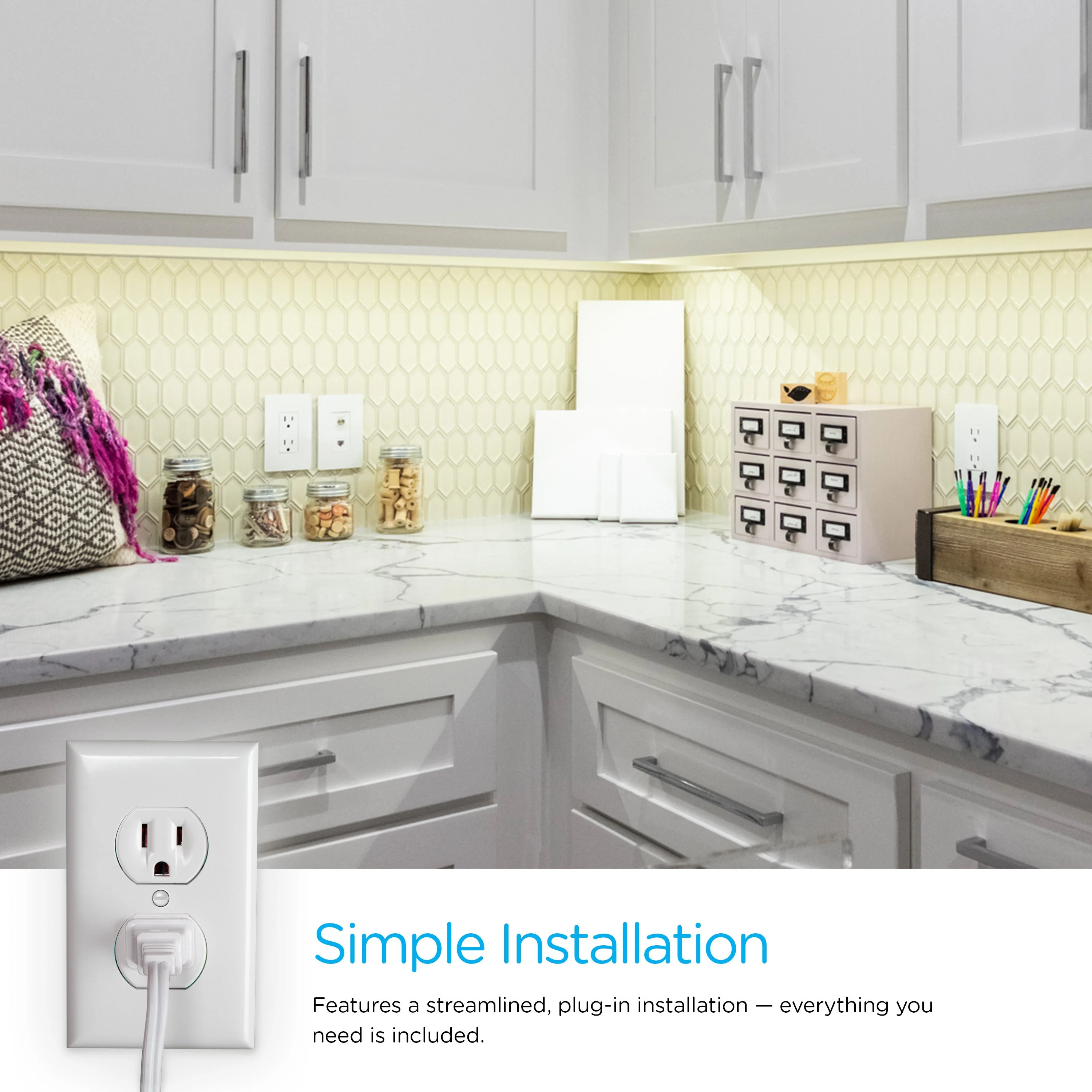 Enbrighten 16in. Plug-In LED Under Cabinet Light Fixture, White - Image 5