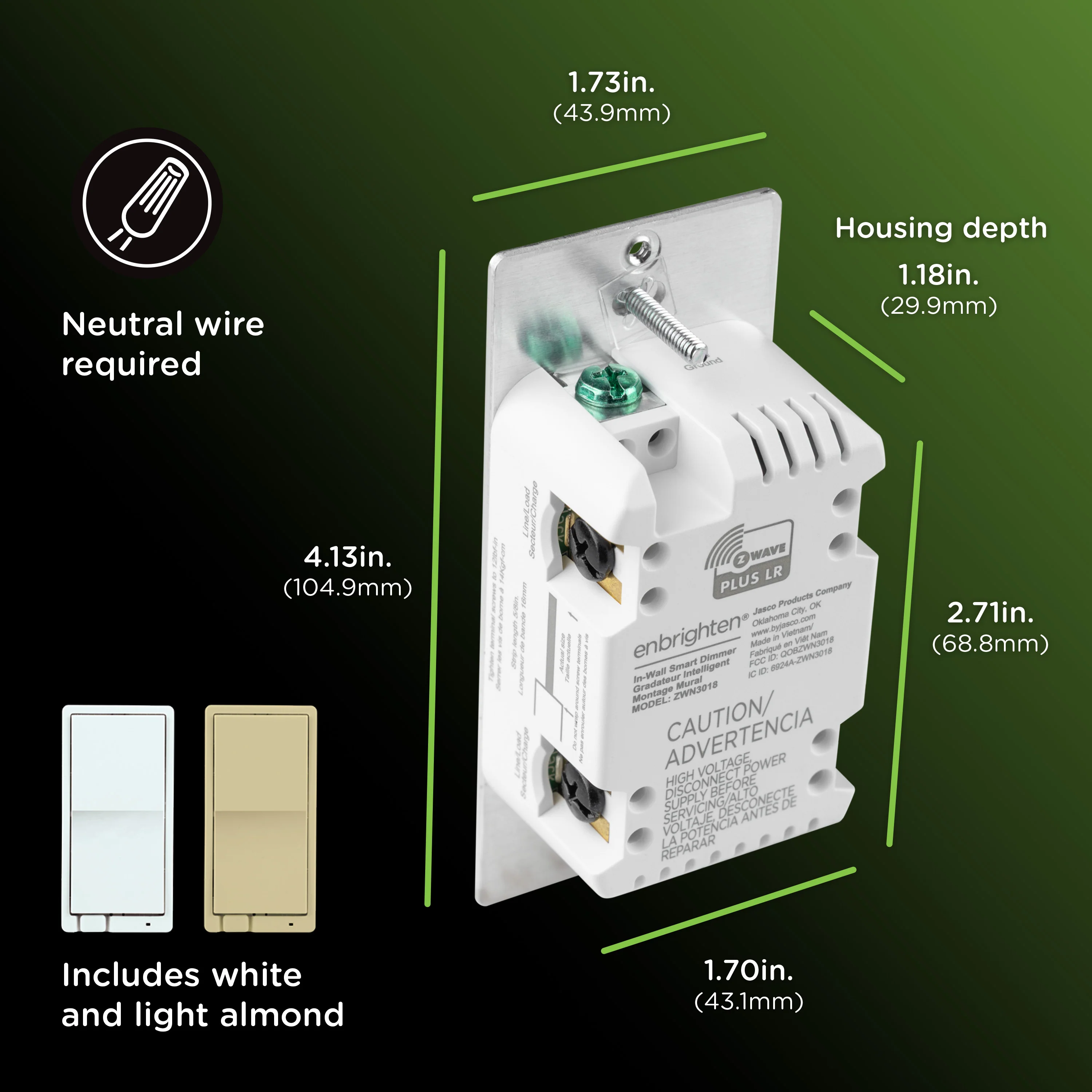 Enbrighten 800 Series Z-Wave Paddle Dimmer - Image 5