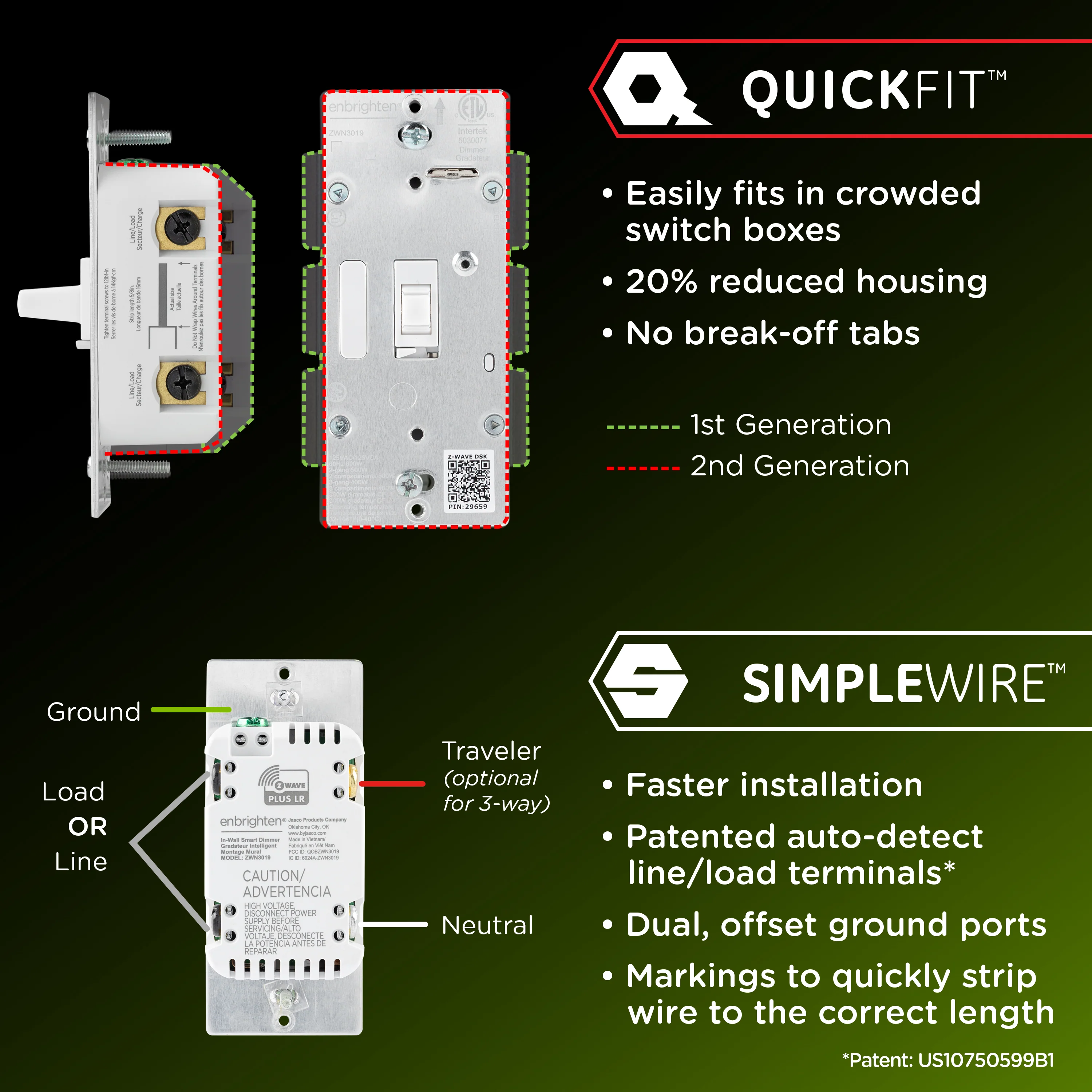 Enbrighten 800 Series Z-Wave Toggle Dimmer - Image 2