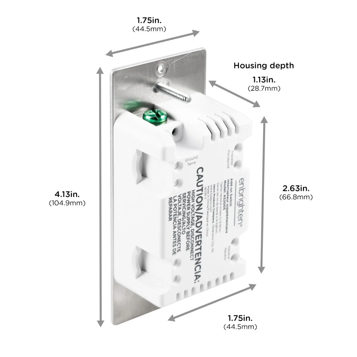 Enbrighten Add-On Switch with QuickFit™ and SimpleWire™, White - Image 7