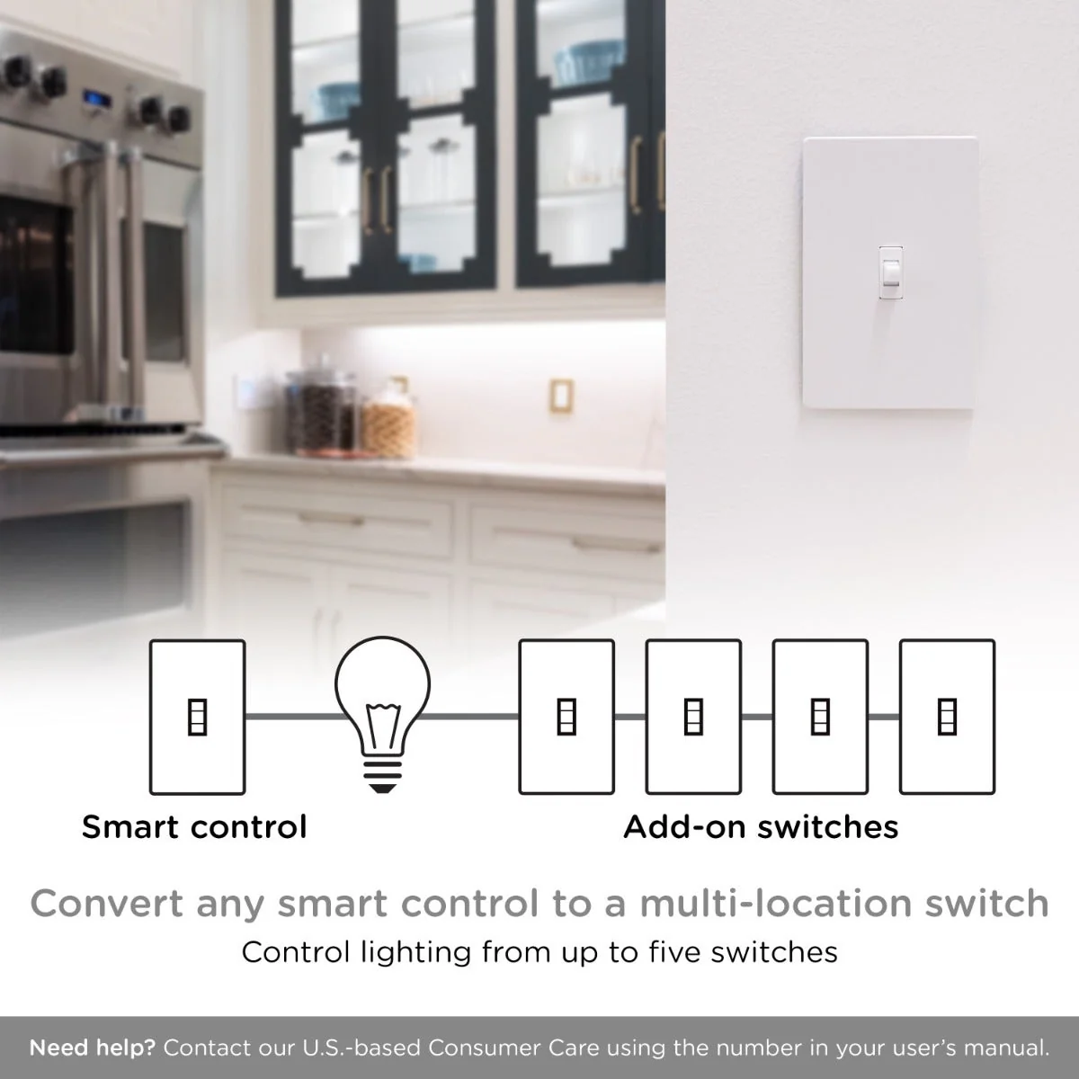 Enbrighten Add-On Toggle Switch with QuickFit and SimpleWire, White - Image 4