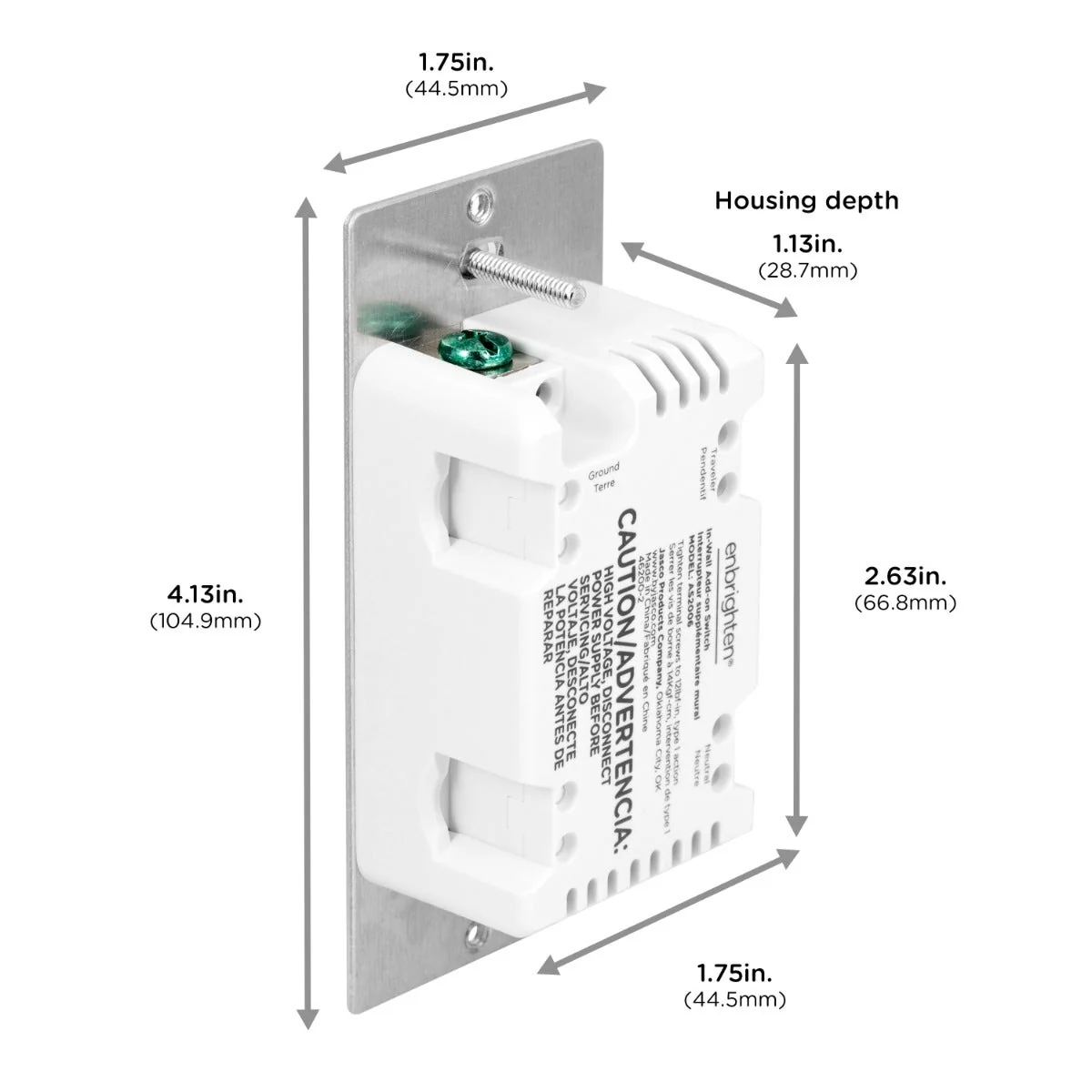Enbrighten Add-On Toggle Switch with QuickFit and SimpleWire, White - Image 6