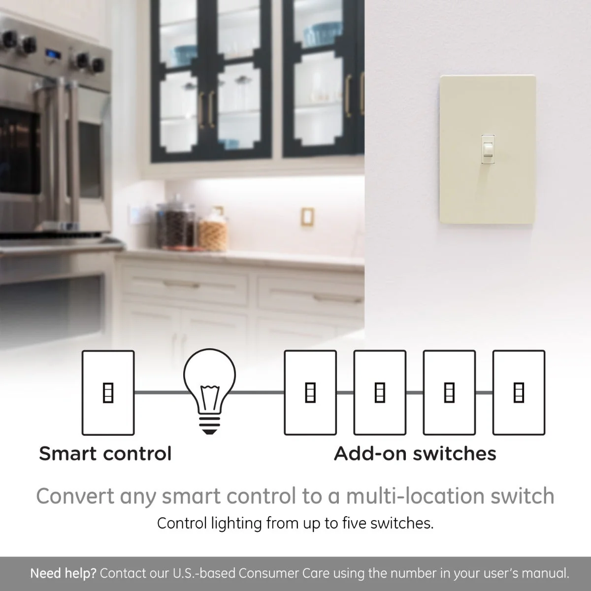 Enbrighten Add-On Toggle Switch With QuickFit™ And SimpleWire™, Light Almond - Image 4