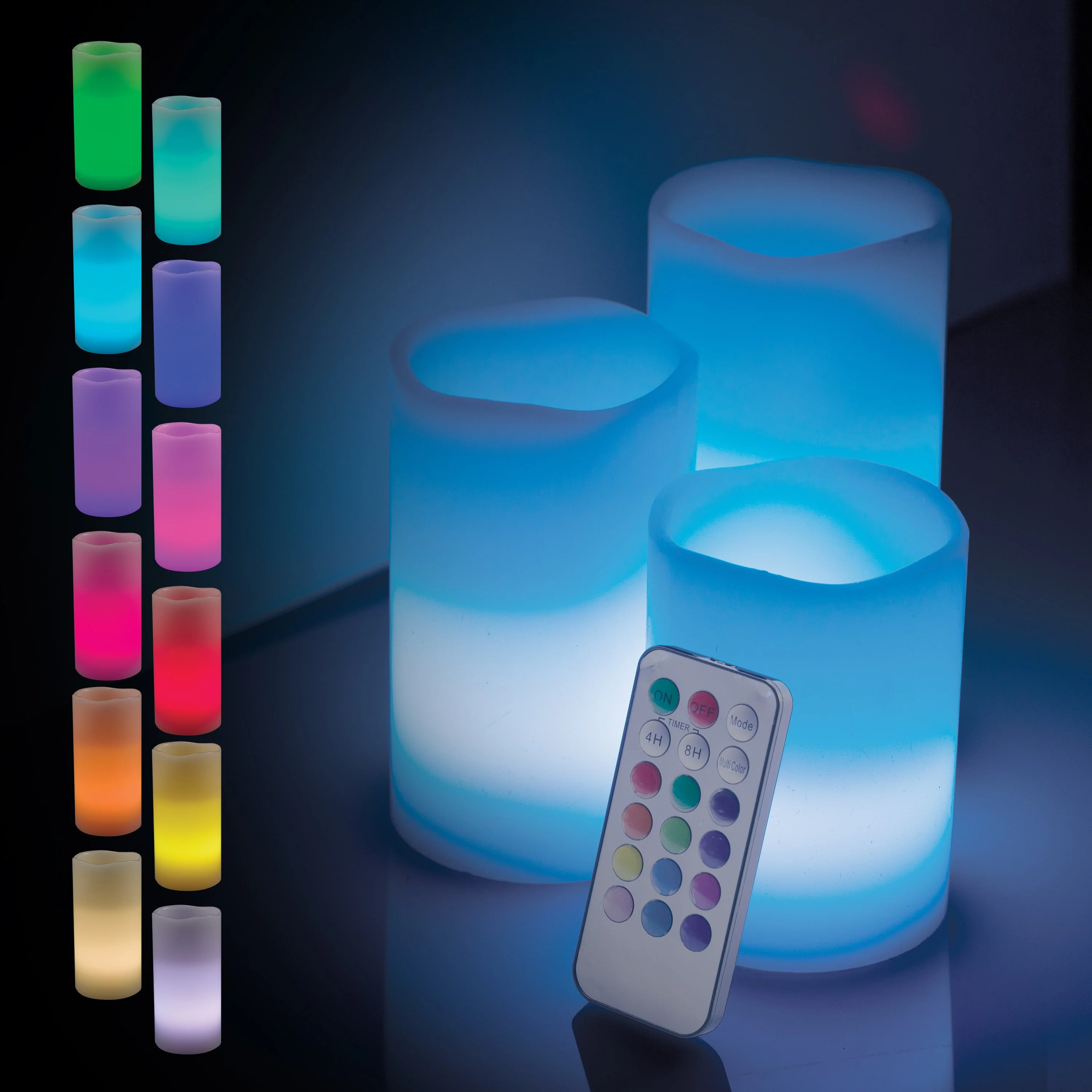Enbrighten Battery Operated Color-Changing Flameless Flickering LED Candles, 3 Piece Set - Image 3