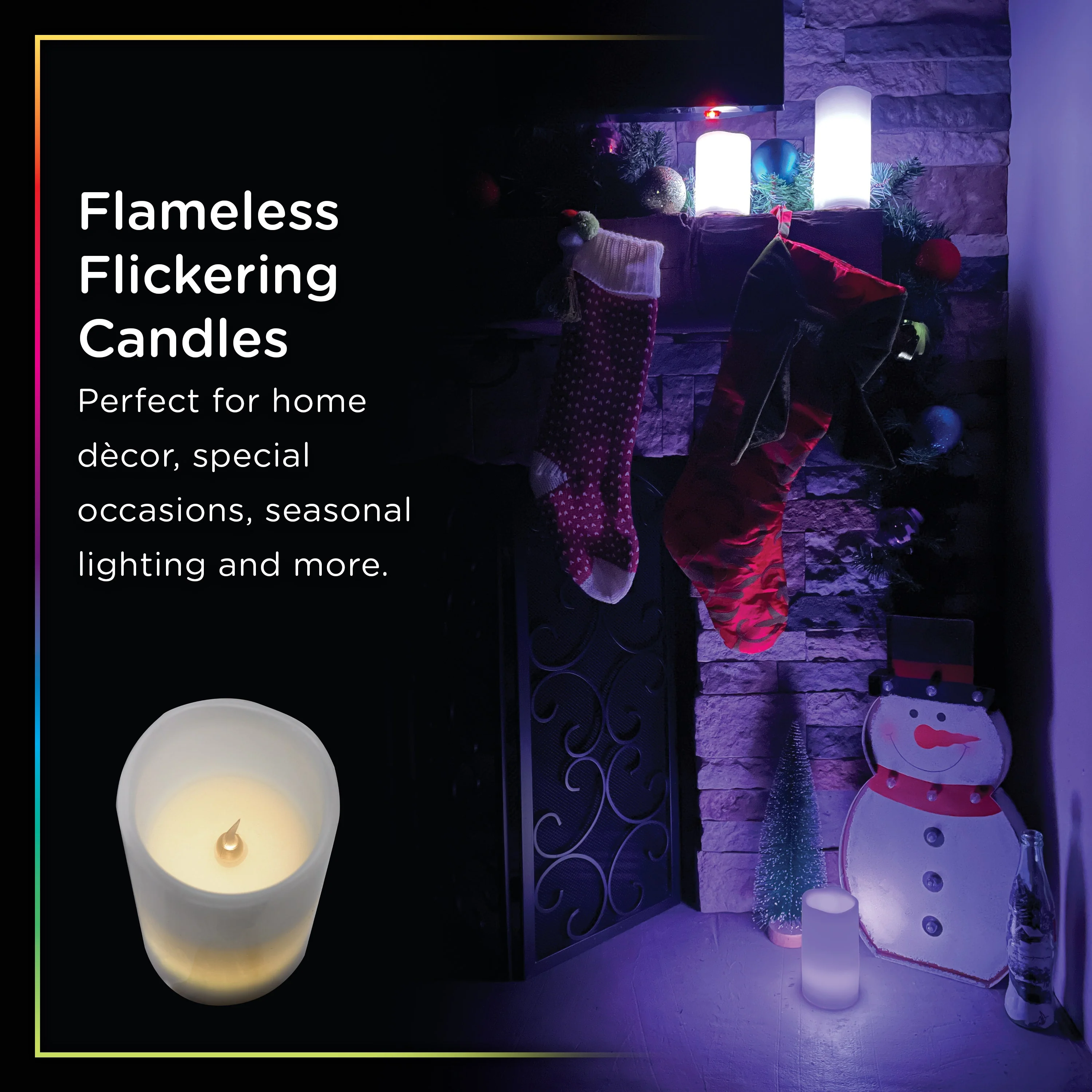 Enbrighten Battery Operated Color-Changing Flameless Flickering LED Candles, 3 Piece Set - Image 6