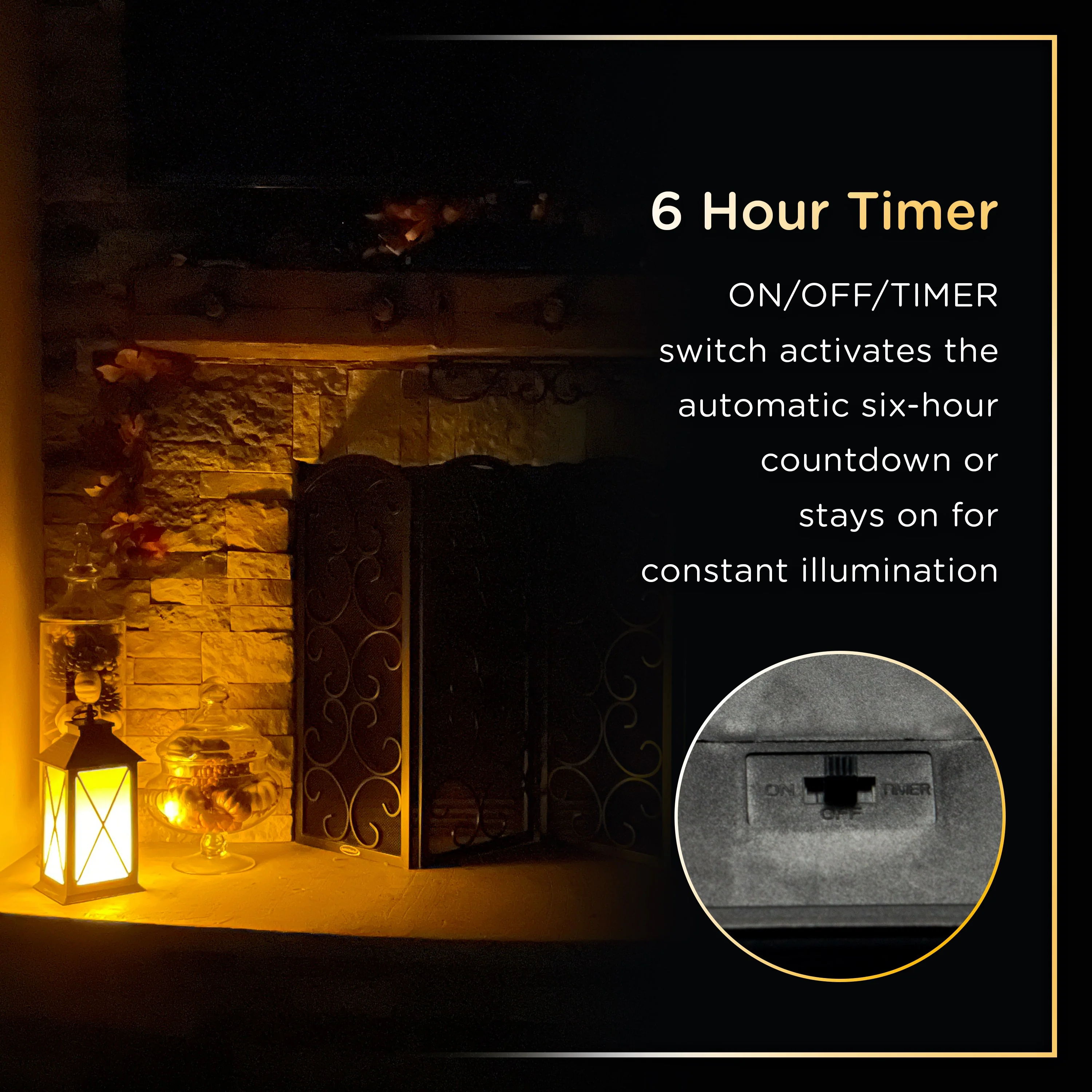 Enbrighten Candle Flicker LED Lantern. Black - Image 5