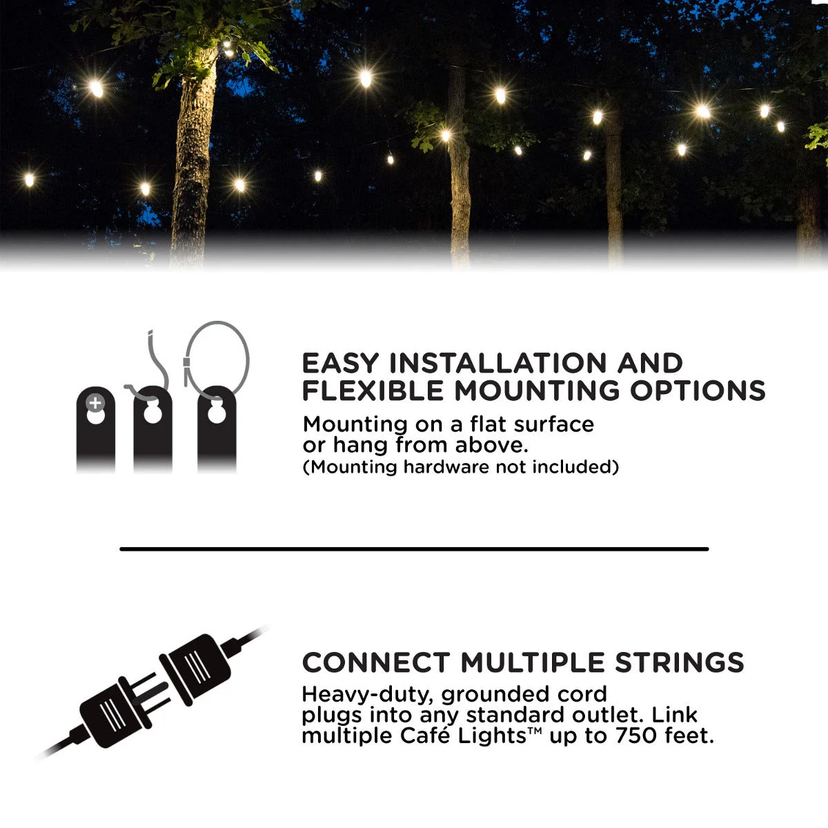 Enbrighten Classic LED Cafe Lights, 24 Bulbs, 48ft. Black Cord - Image 6