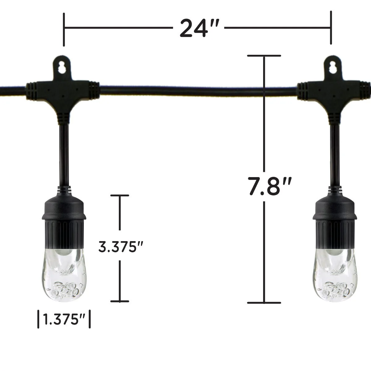Enbrighten Classic LED Cafe Lights, 24 Bulbs, 48ft. Black Cord - Image 7