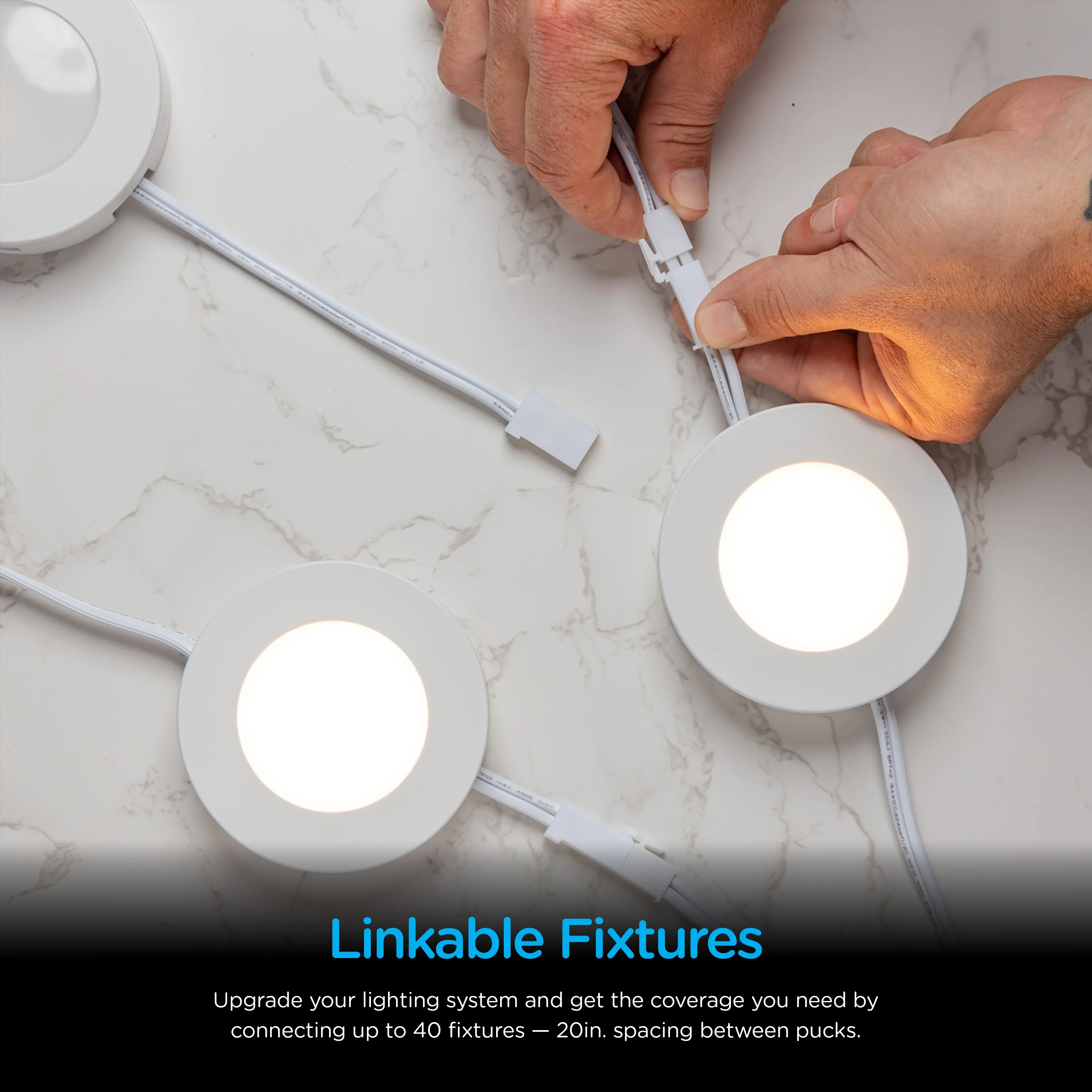 Enbrighten Color Changing Cabinet Puck Lights Plug-In, White - Image 4