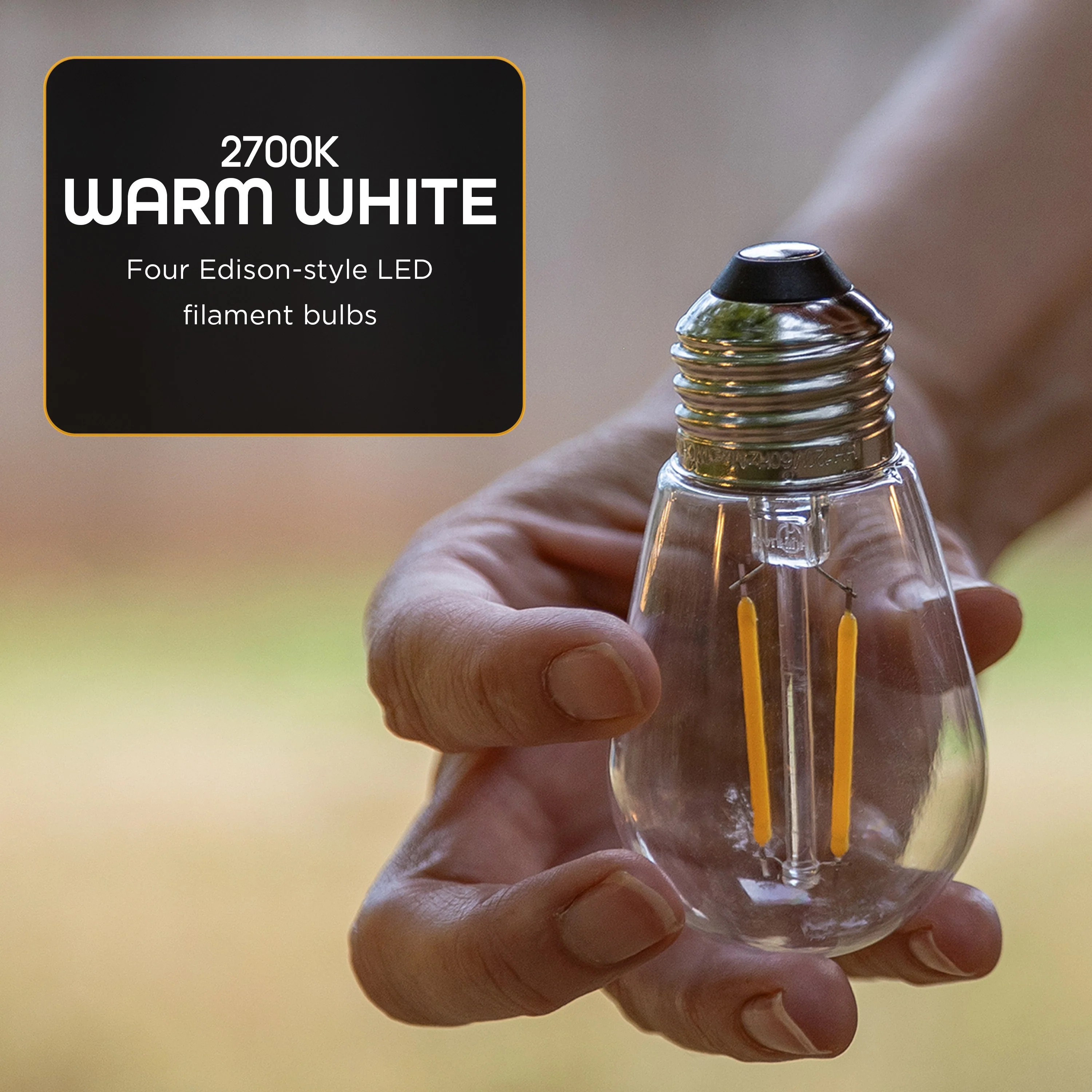 Enbrighten Ecoscapes LED Cafe Lights Replacement Bulbs, 4 Pack - Image 3