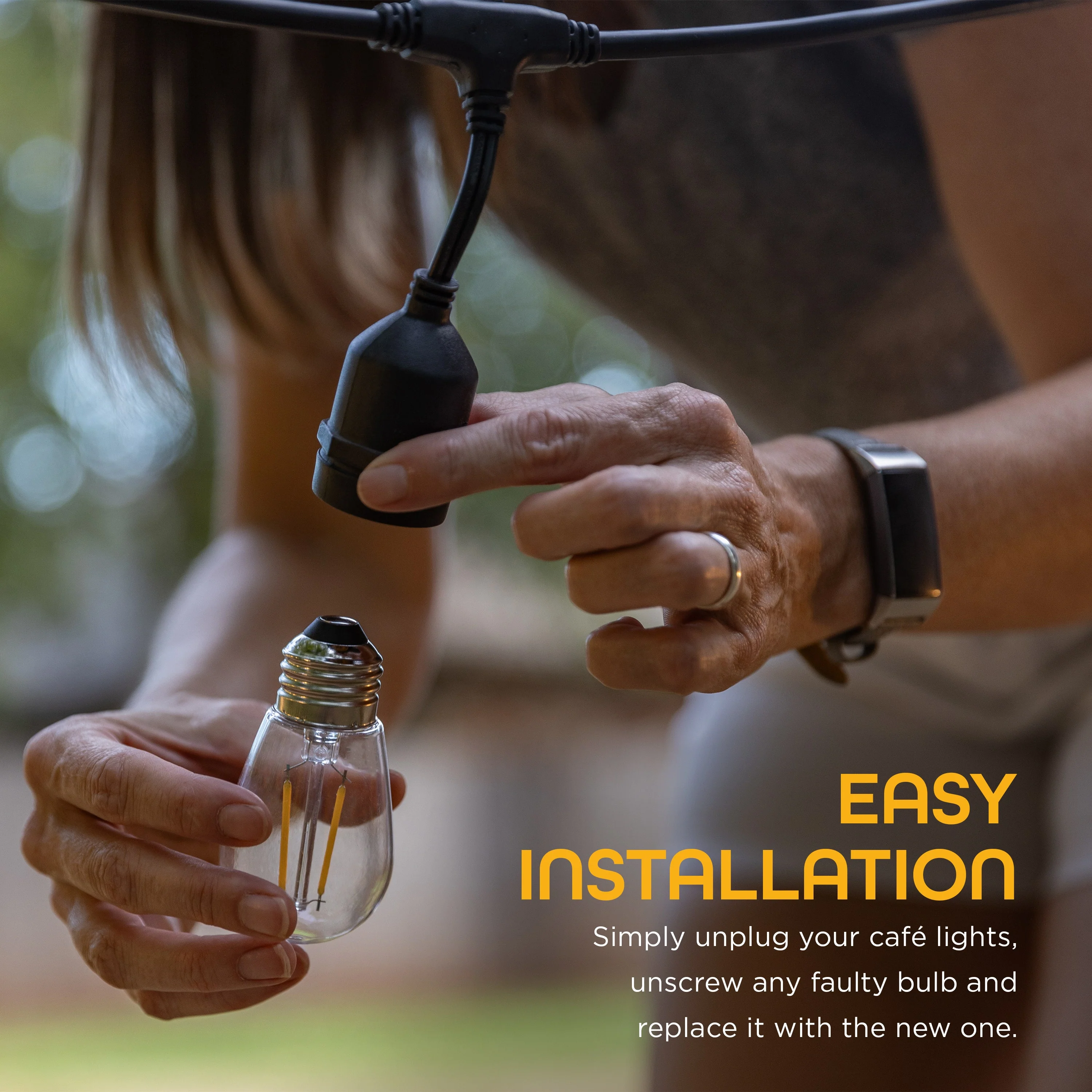 Enbrighten Ecoscapes LED Cafe Lights Replacement Bulbs, 4 Pack - Image 4