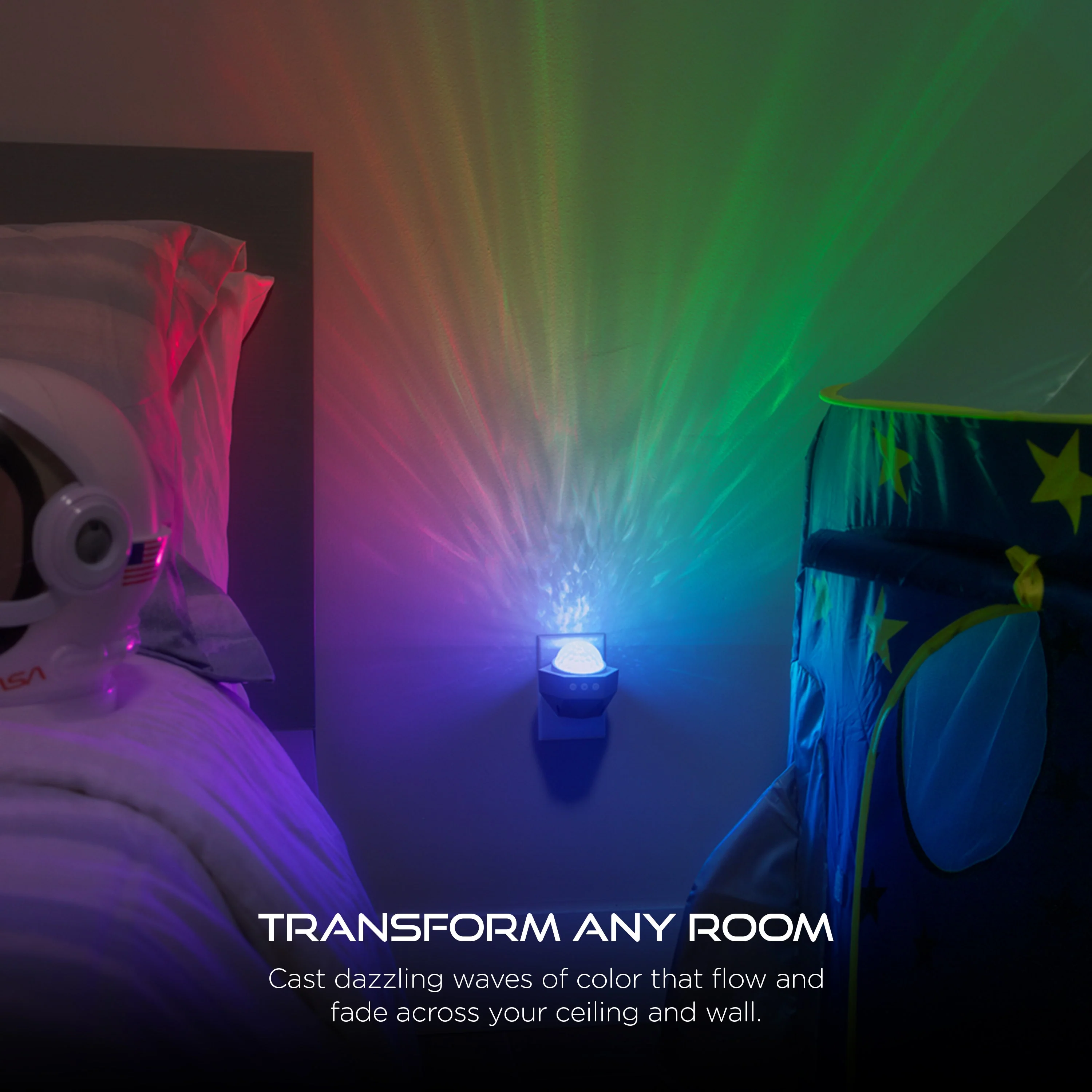 Enbrighten Galaxy Wave Plug-In Projector LED Night Light, White - Image 5