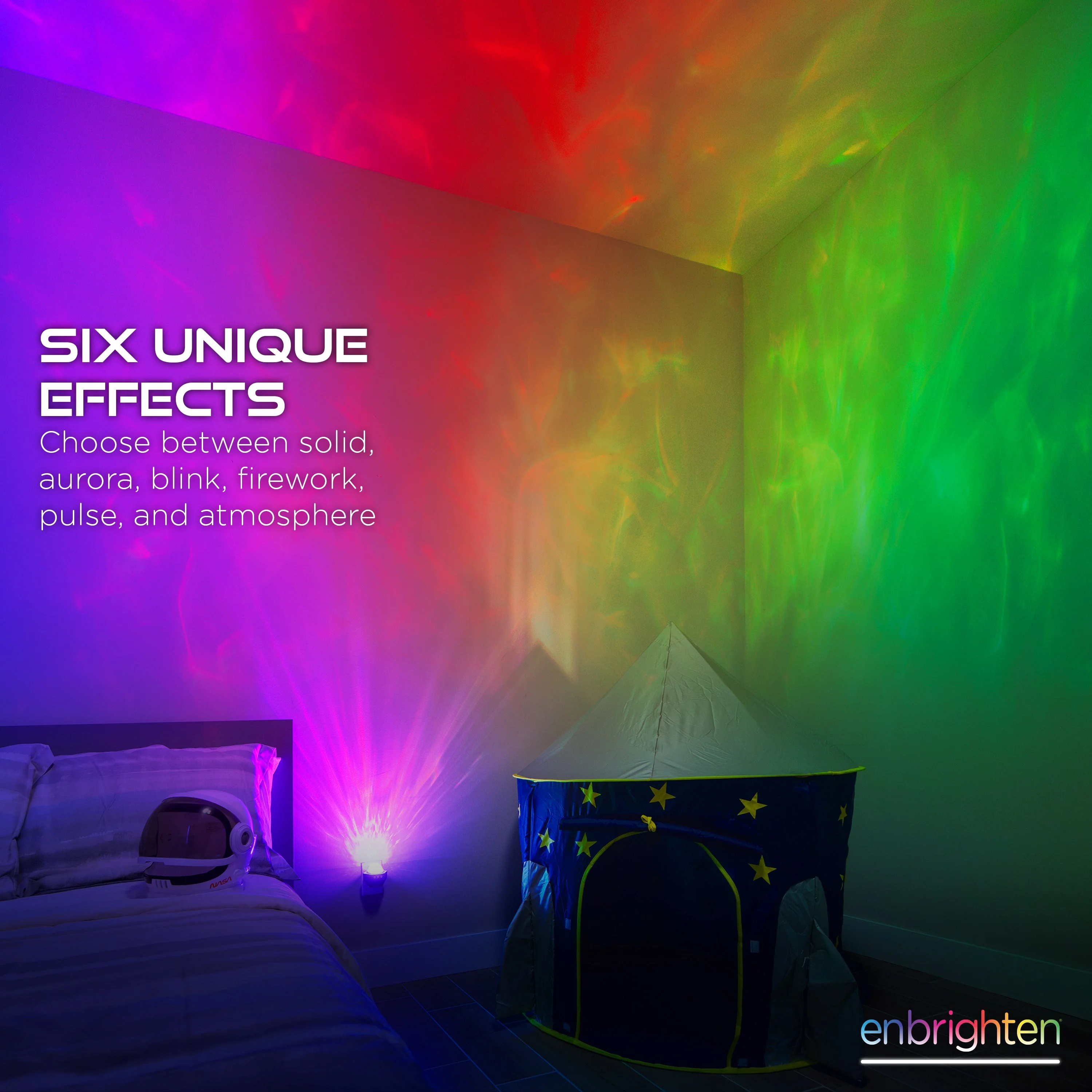 Enbrighten Galaxy Wave Plug-In Projector LED Night Light, White - Image 6