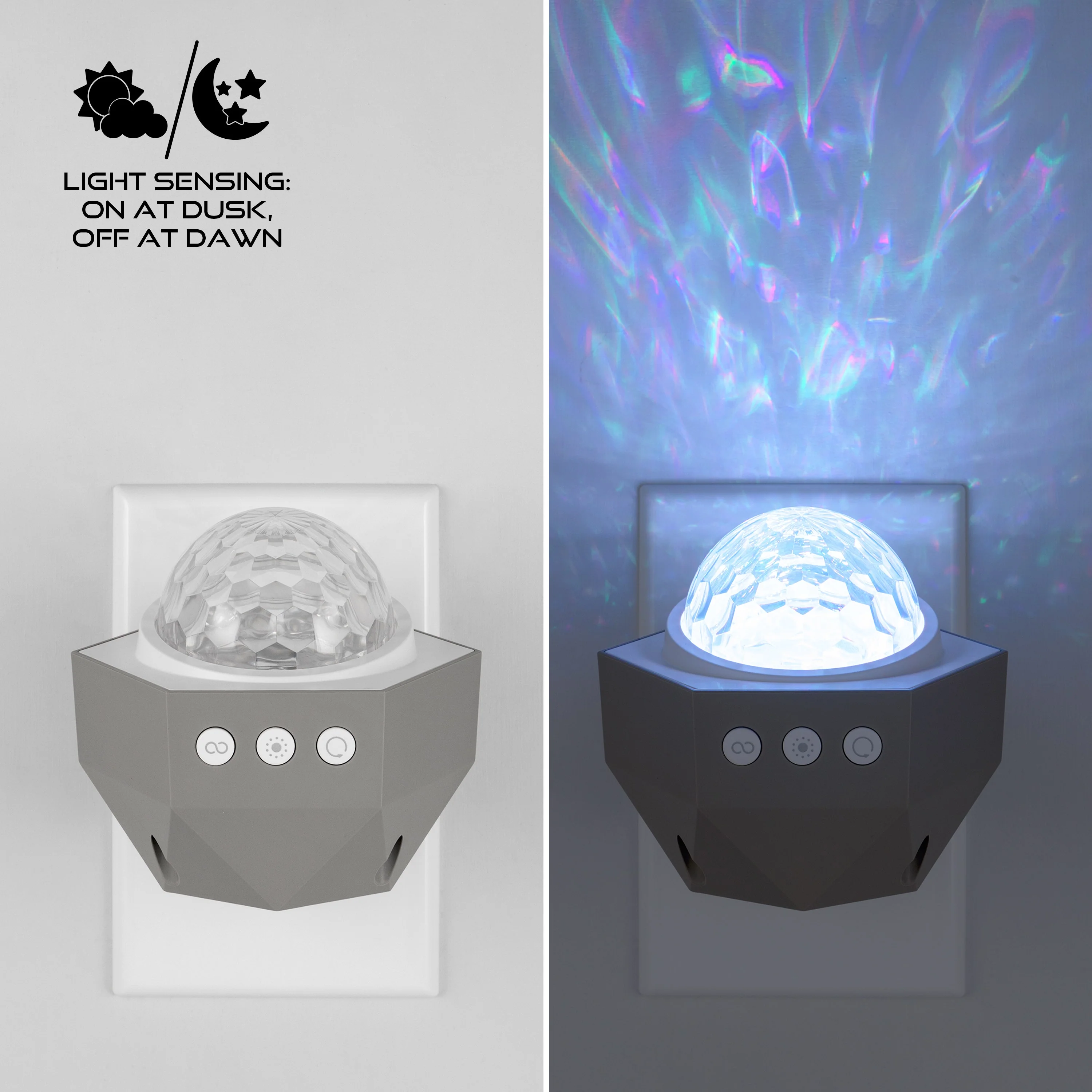 Enbrighten Galaxy Wave Plug-In Projector LED Night Light, White - Image 7