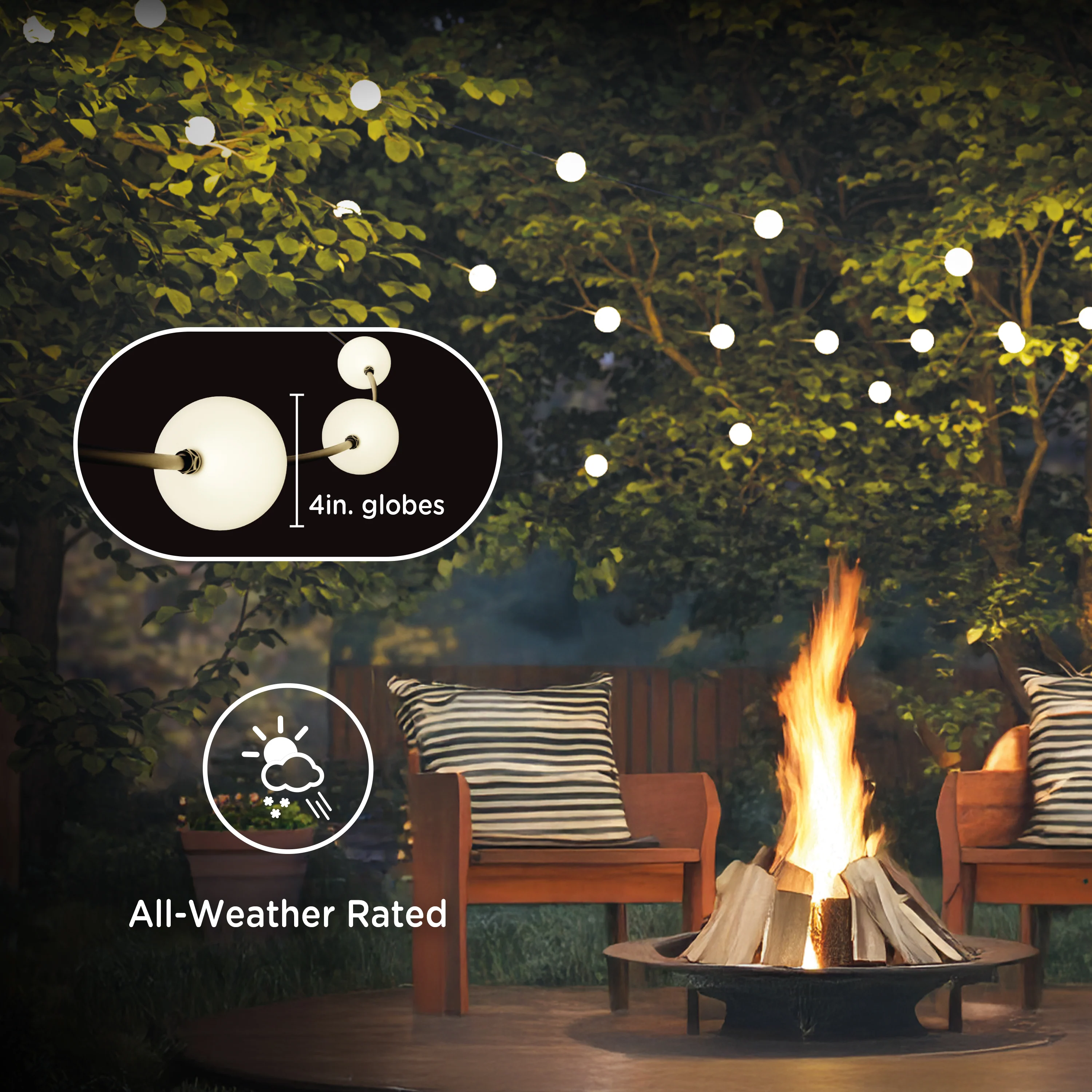 Enbrighten Warm White Globe String Lights 12 Bulbs, 44ft. - Image 3