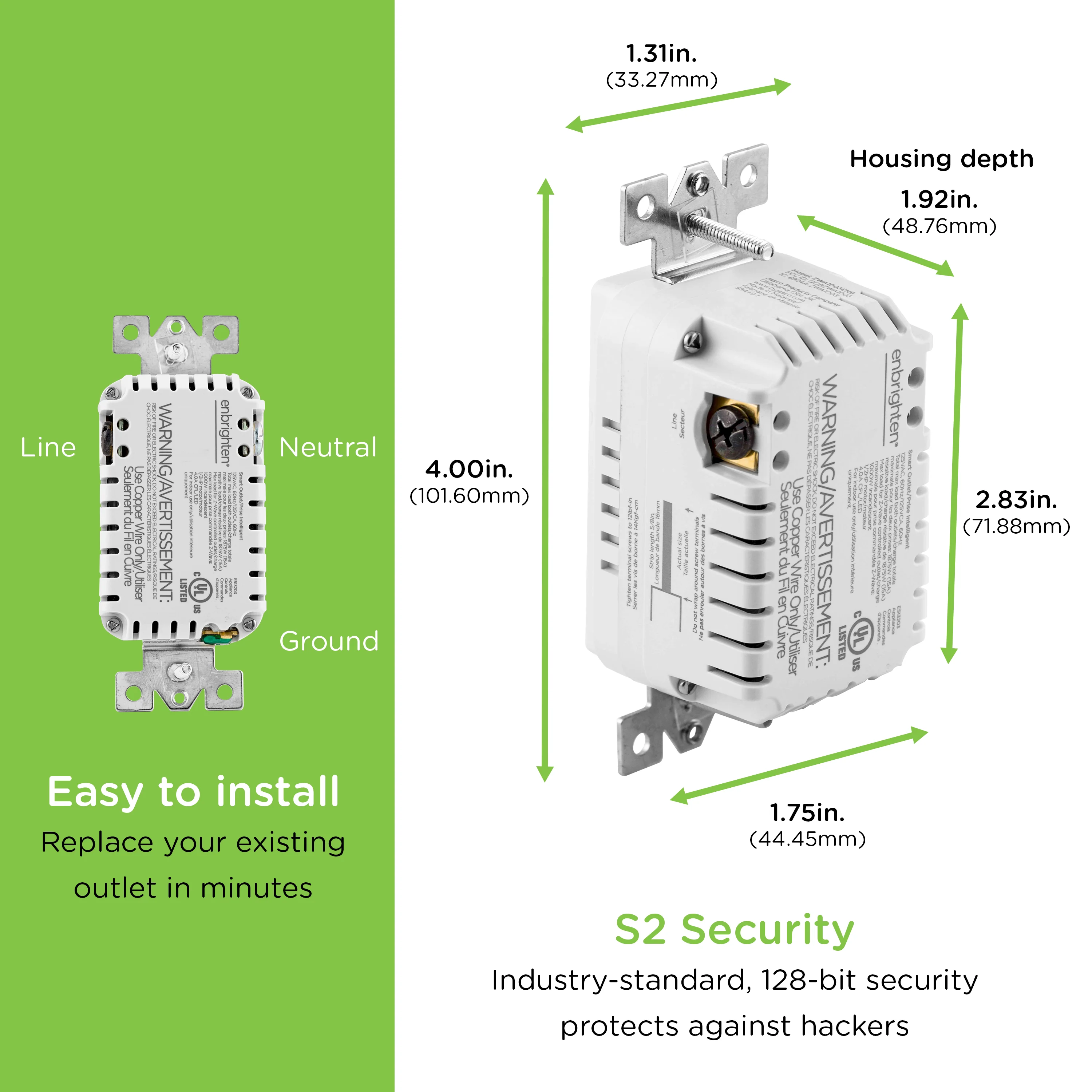 Enbrighten In-Wall Z-Wave Tamper-Resistant Smart Outlet - Image 2