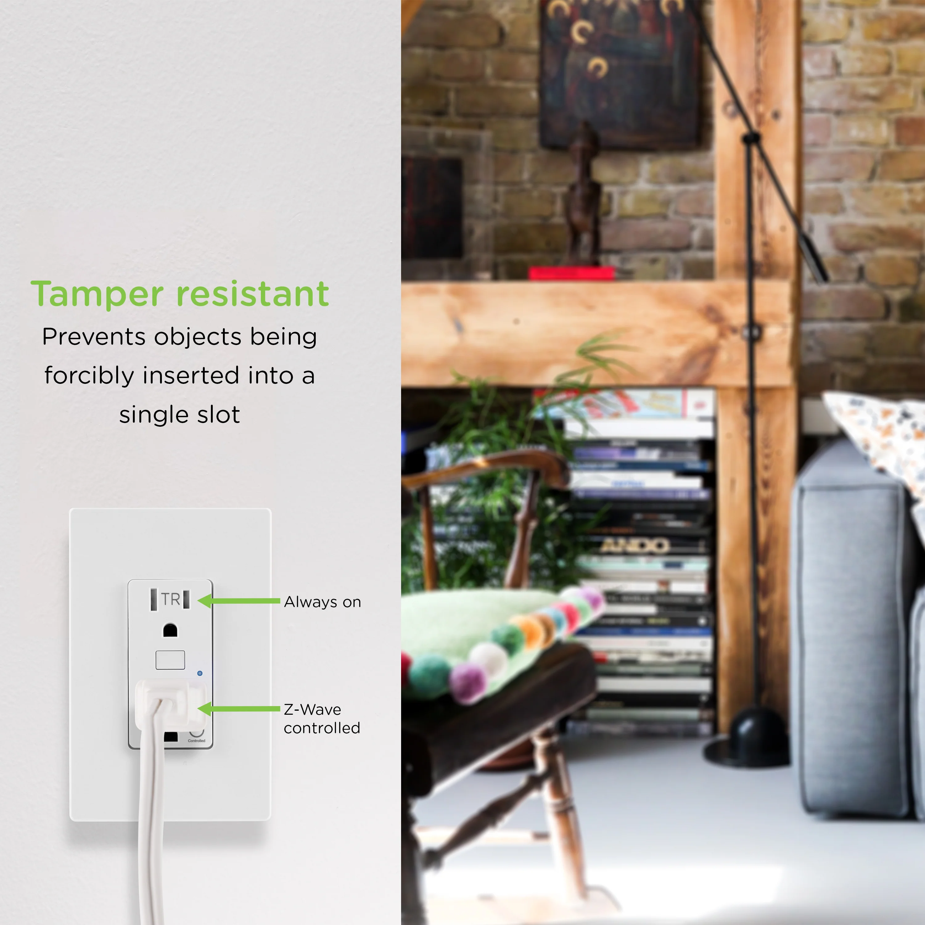 Enbrighten In-Wall Z-Wave Tamper-Resistant Smart Outlet - Image 4