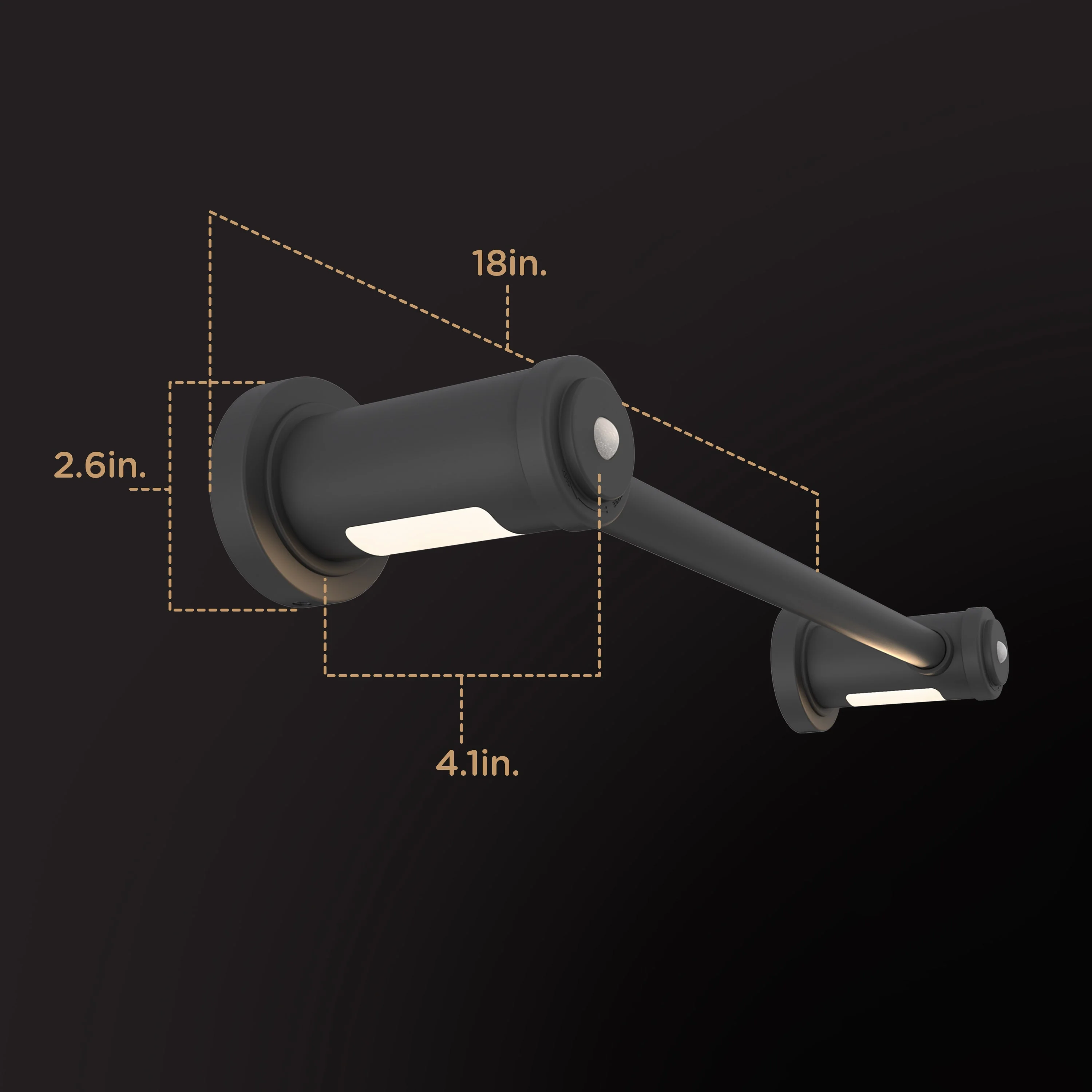 Enbrighten LED Motion Sensing Towel Bar Light, Matte Black - Image 6