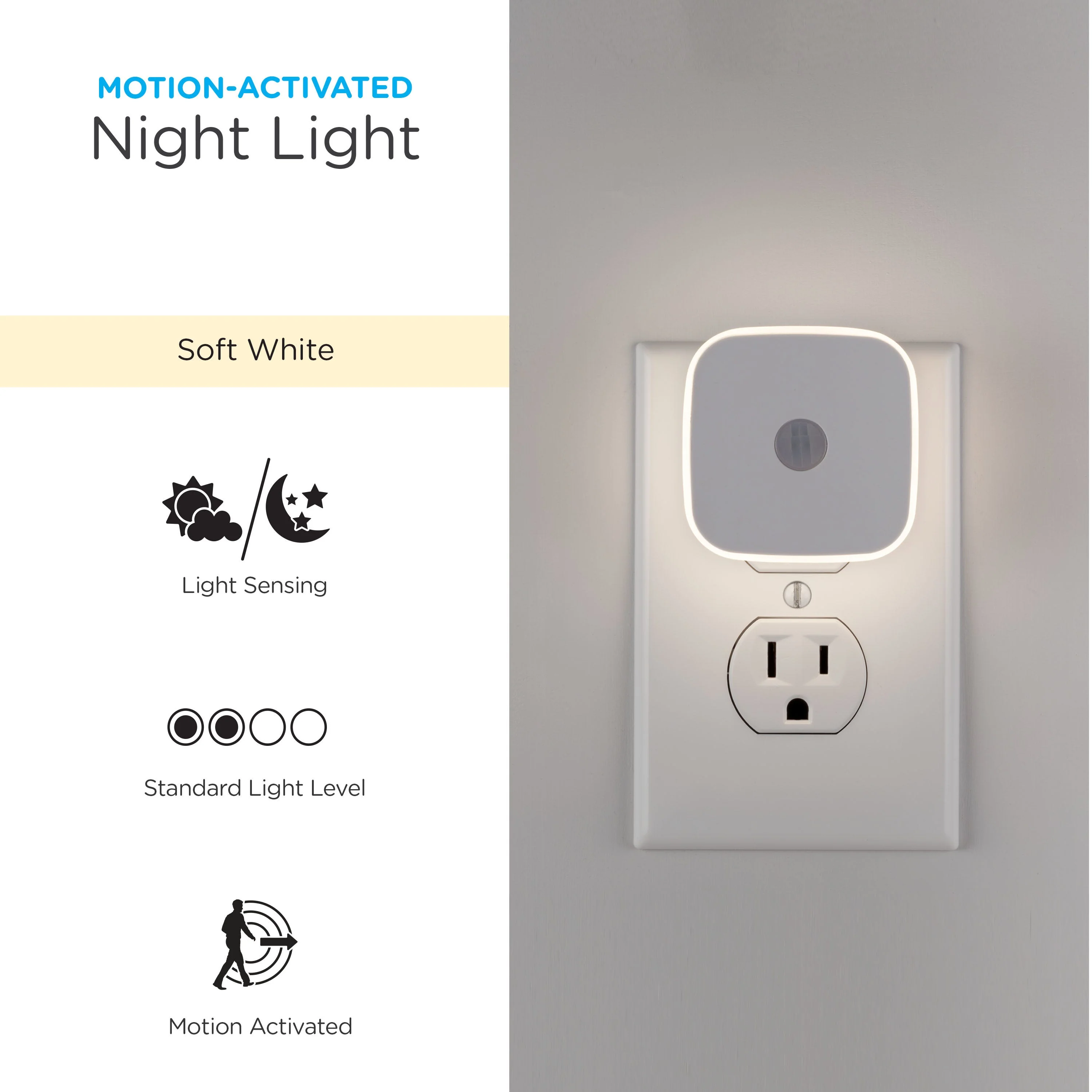 Enbrighten Mini LED Motion-Sensing Night Light, 2 Pack, White - Image 4