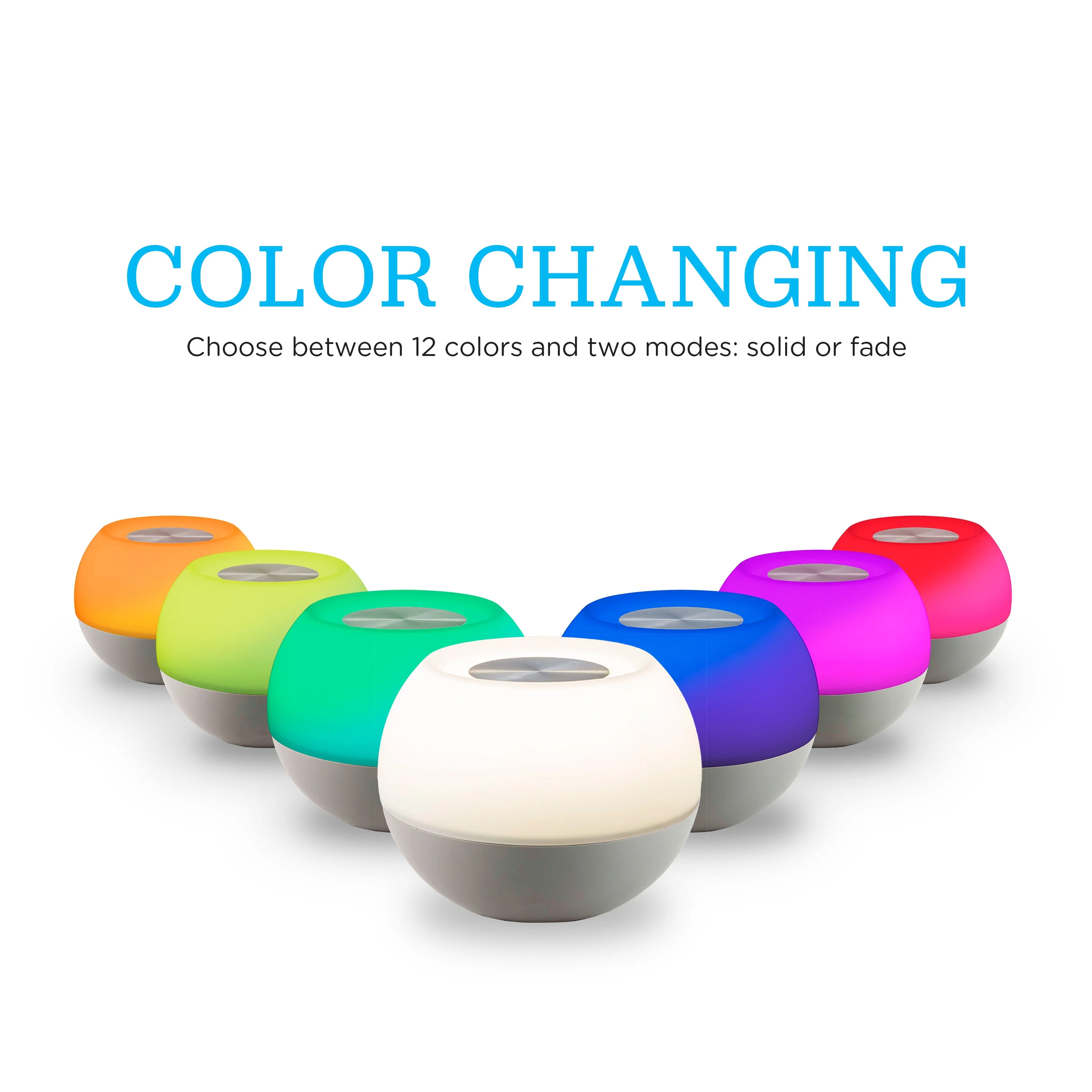 Enbrighten USB-Powered Color-Changing Tabletop LED Mini Bowl Night Light, Gray - Image 3