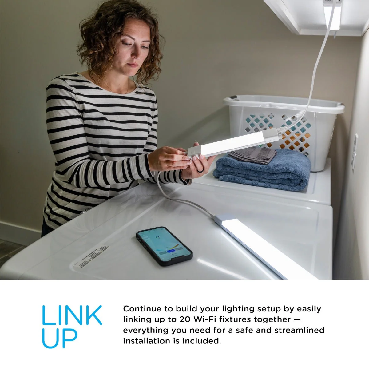 Enbrighten VIBE 24in. LED WiFi Light Fixture, White - Image 5