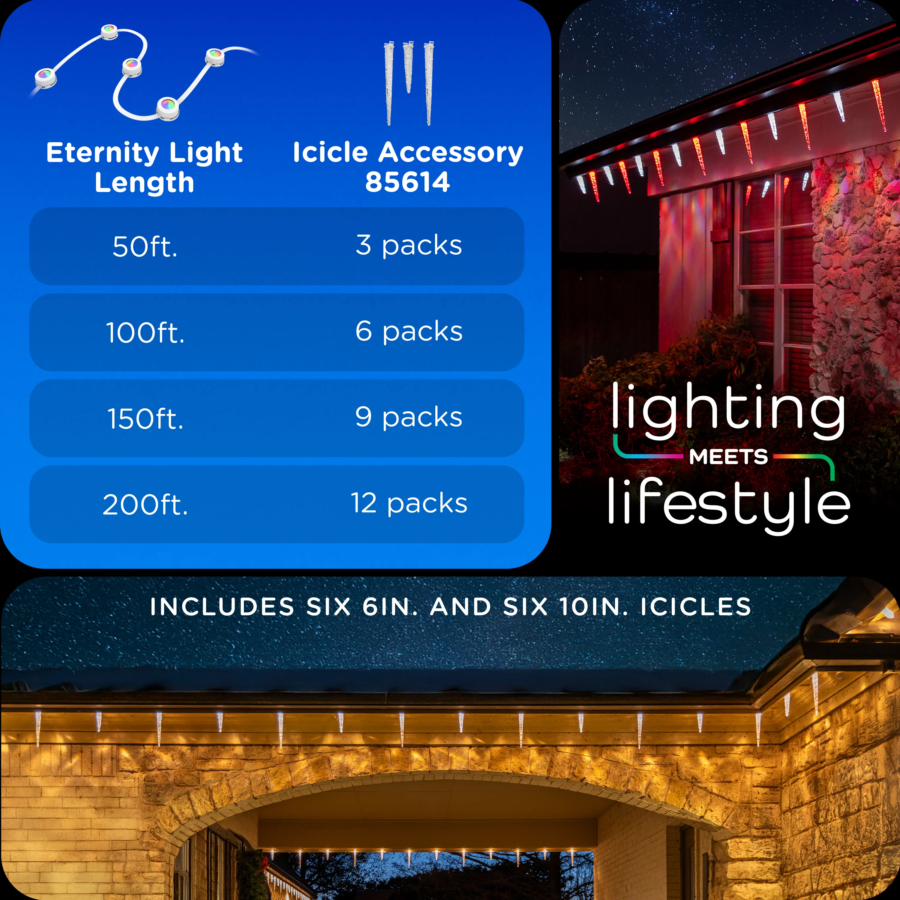 Enbrighten VIBE Eternity Eave Lights Icicle Accessories, 12 Pack - Image 6