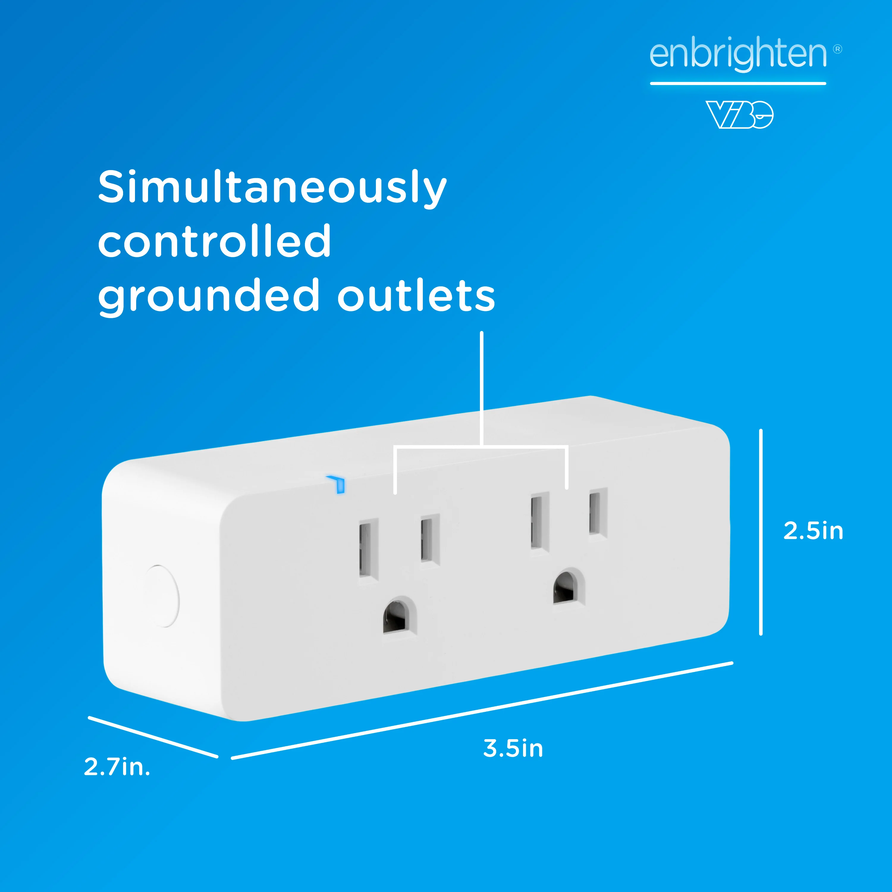 Enbrighten Vibe Indoor Dual-Outlet Wi‑Fi Matter Smart Plug - Image 2