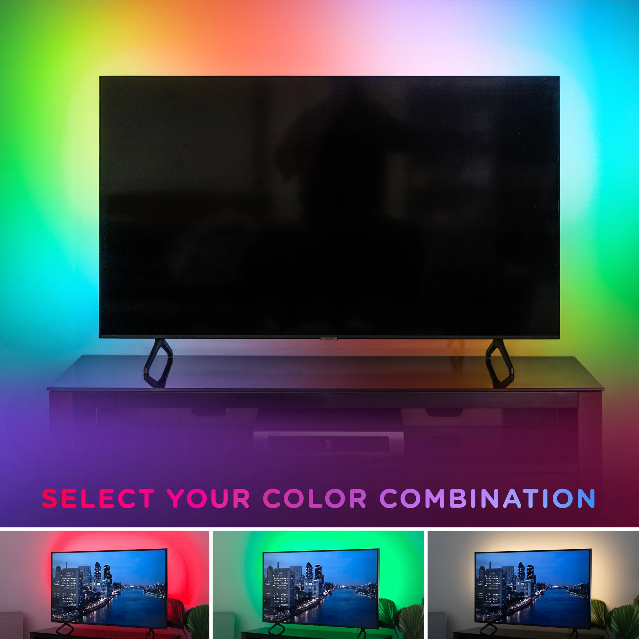 Enbrighten VIBE WiFi Spectrum Indoor Color-Changing LED Strip Lights, 10ft. - Image 3