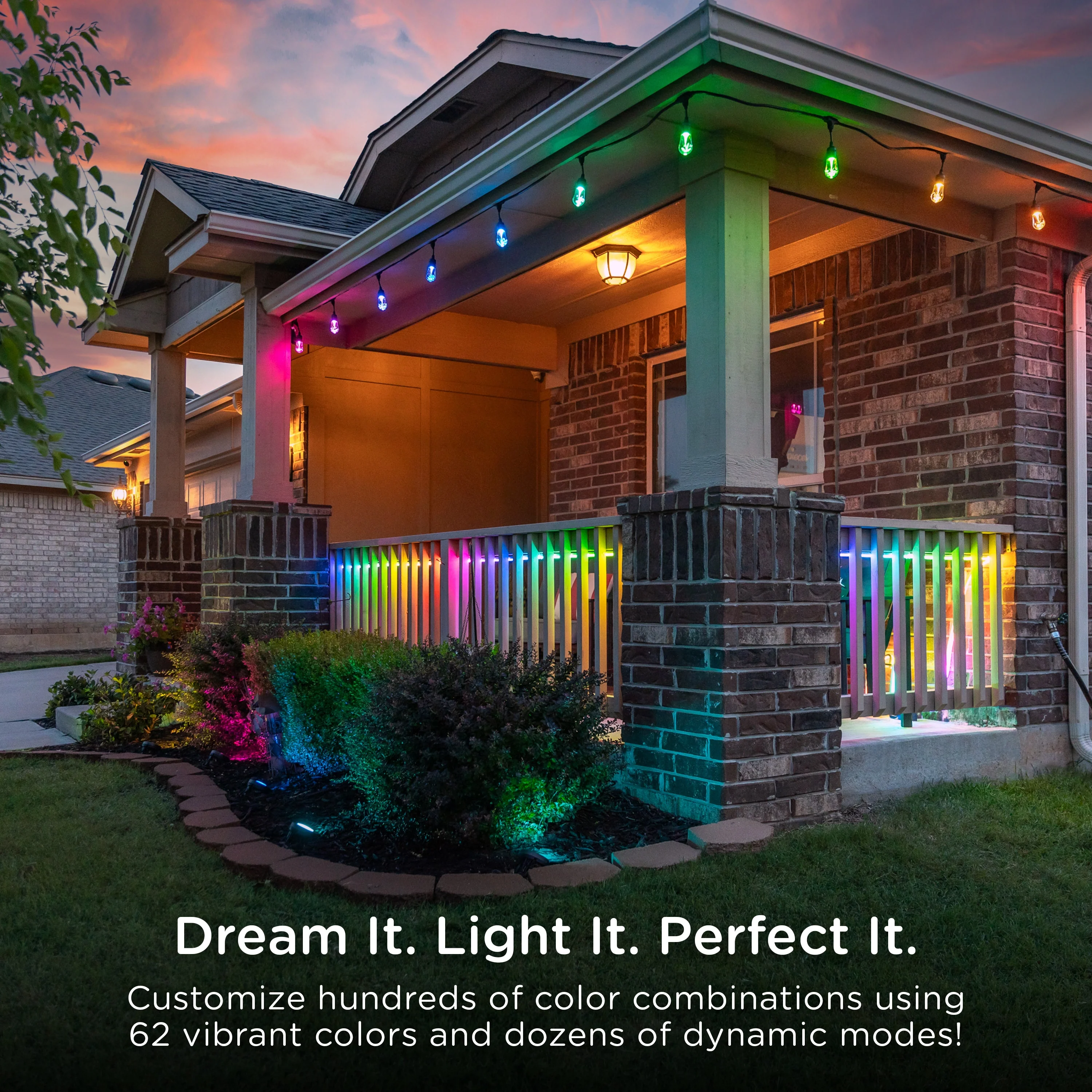 Enbrighten WiFi VIBE Color-Changing LED Landscape Lights, 6 Lights, 50ft. Black Cord - Image 4