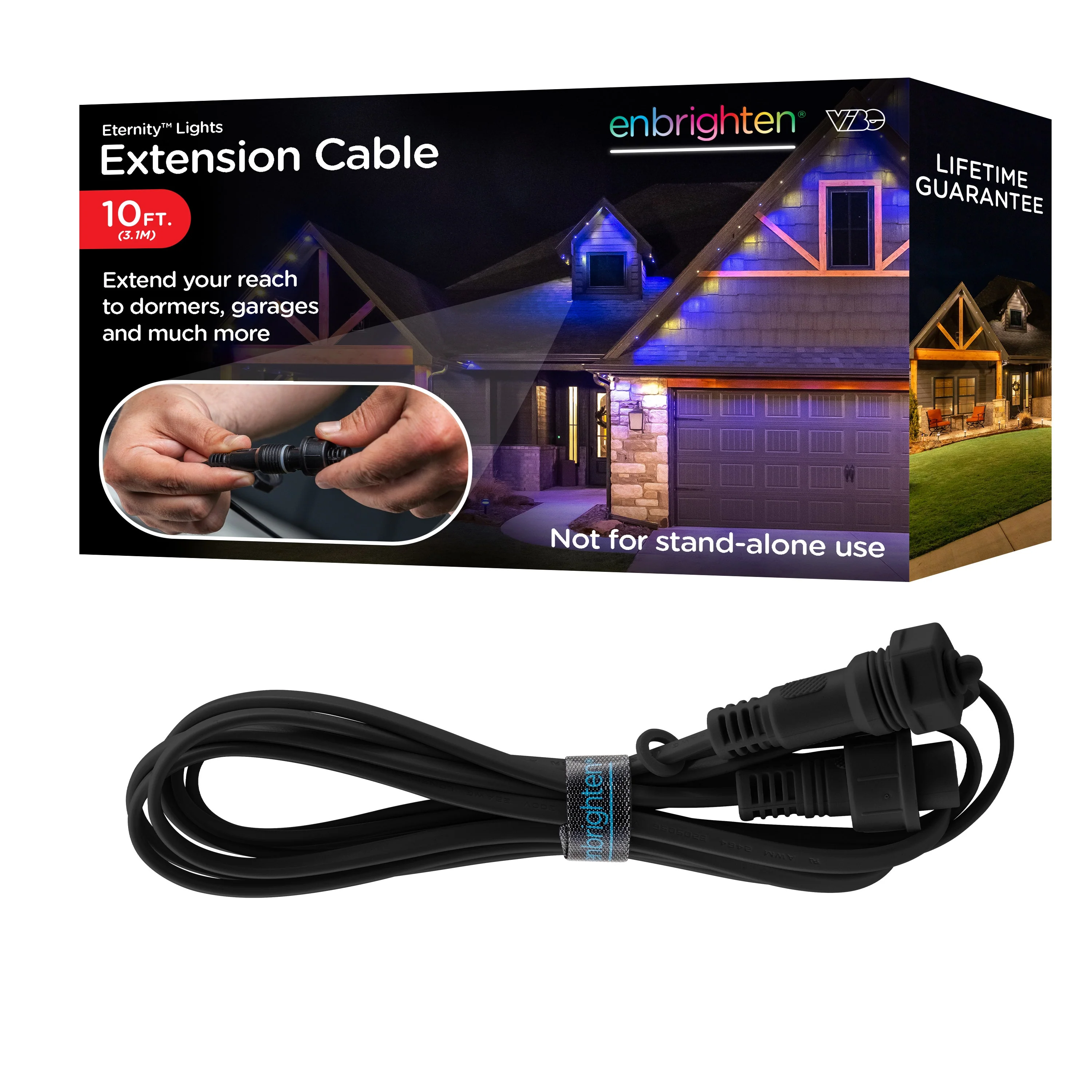 Enbrighten WiFi VIBE Eternity Eave Lights Extension Cable, 10ft. Black - Image 4