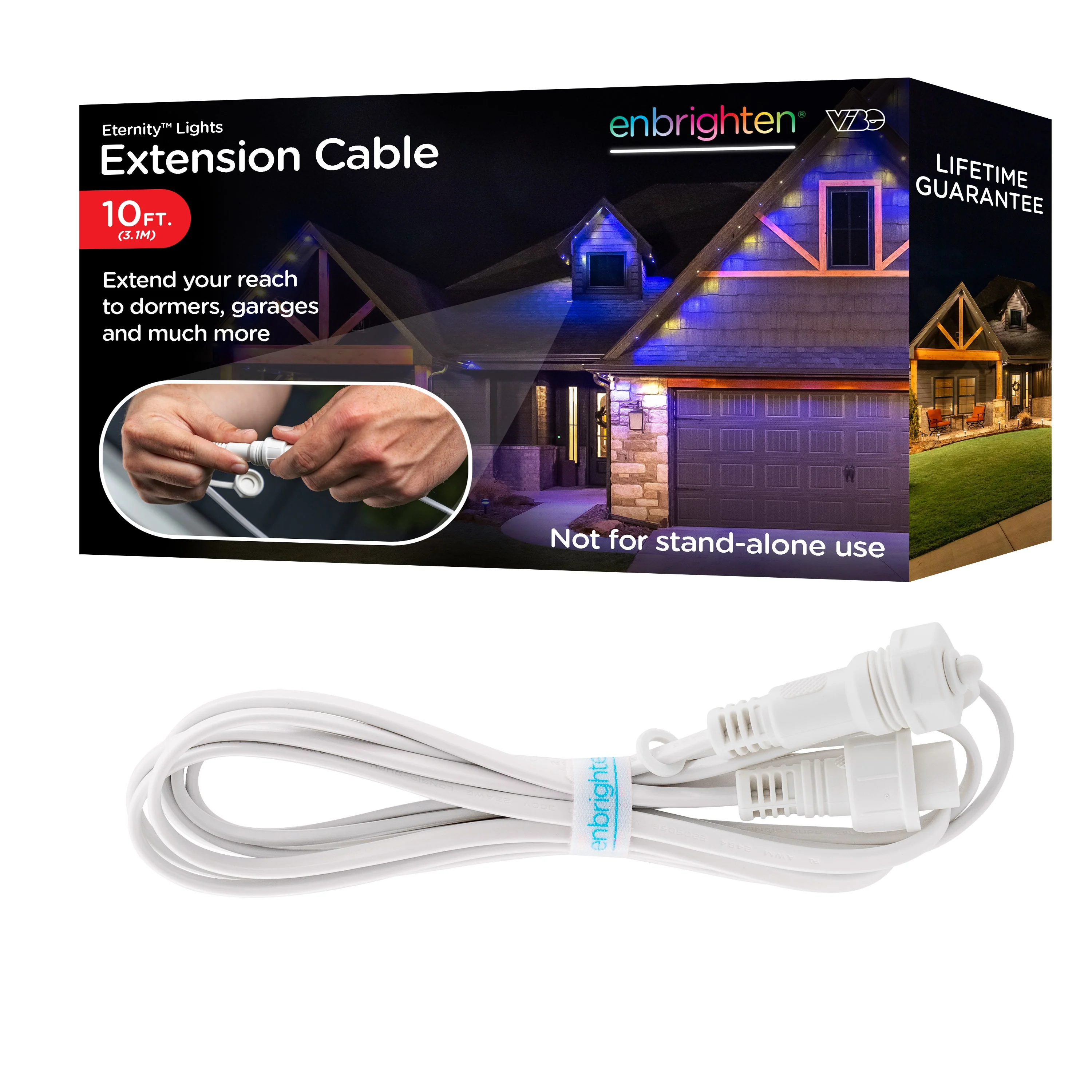 Enbrighten WiFi VIBE Eternity Eave Lights Extension Cable, 10ft. White - Image 5