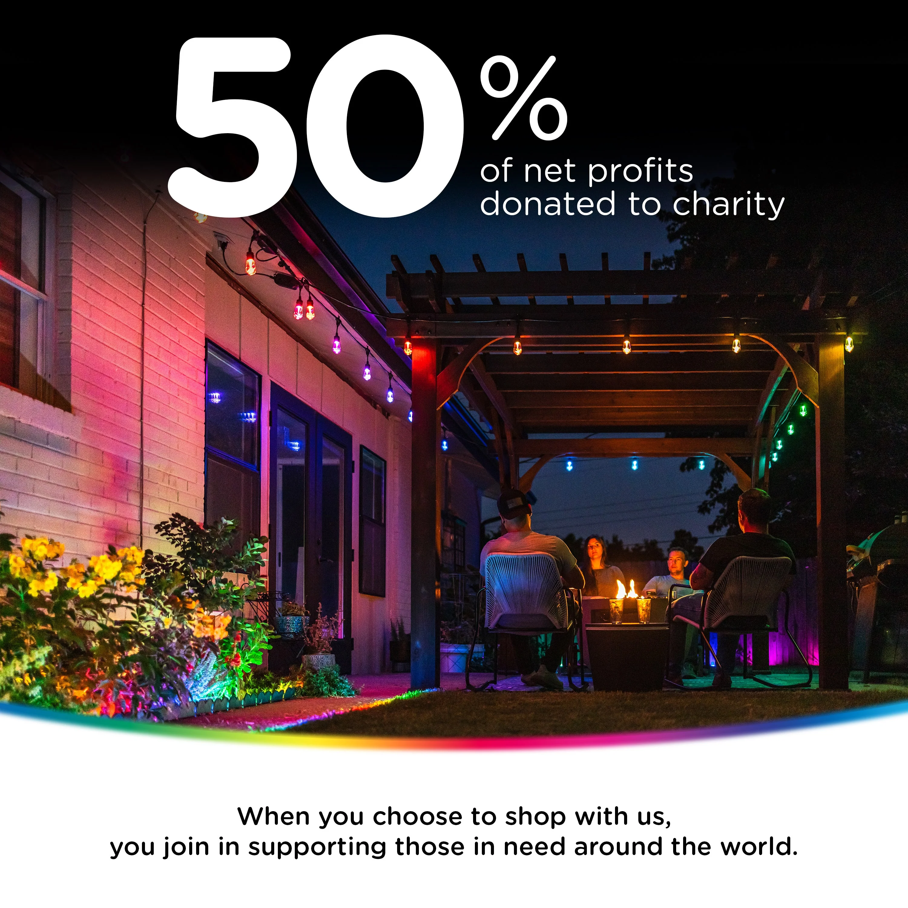 Enbrighten WiFi VIBE Eternity Eave Lights Extension Light Strand, 16.5ft. Black - Image 5