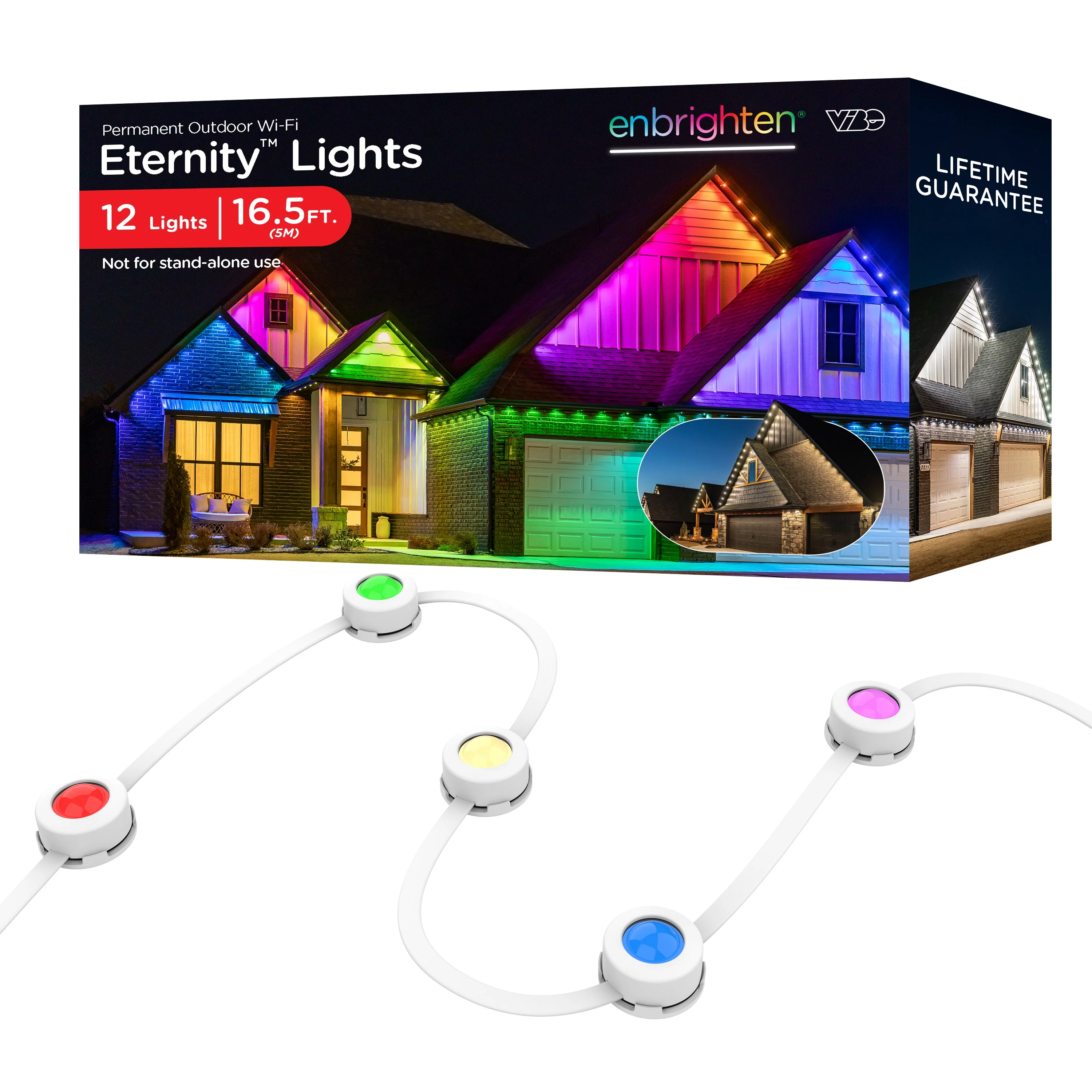 Enbrighten WiFi VIBE Eternity Eave Lights Extension Light Strand, 16.5ft. White - Image 4
