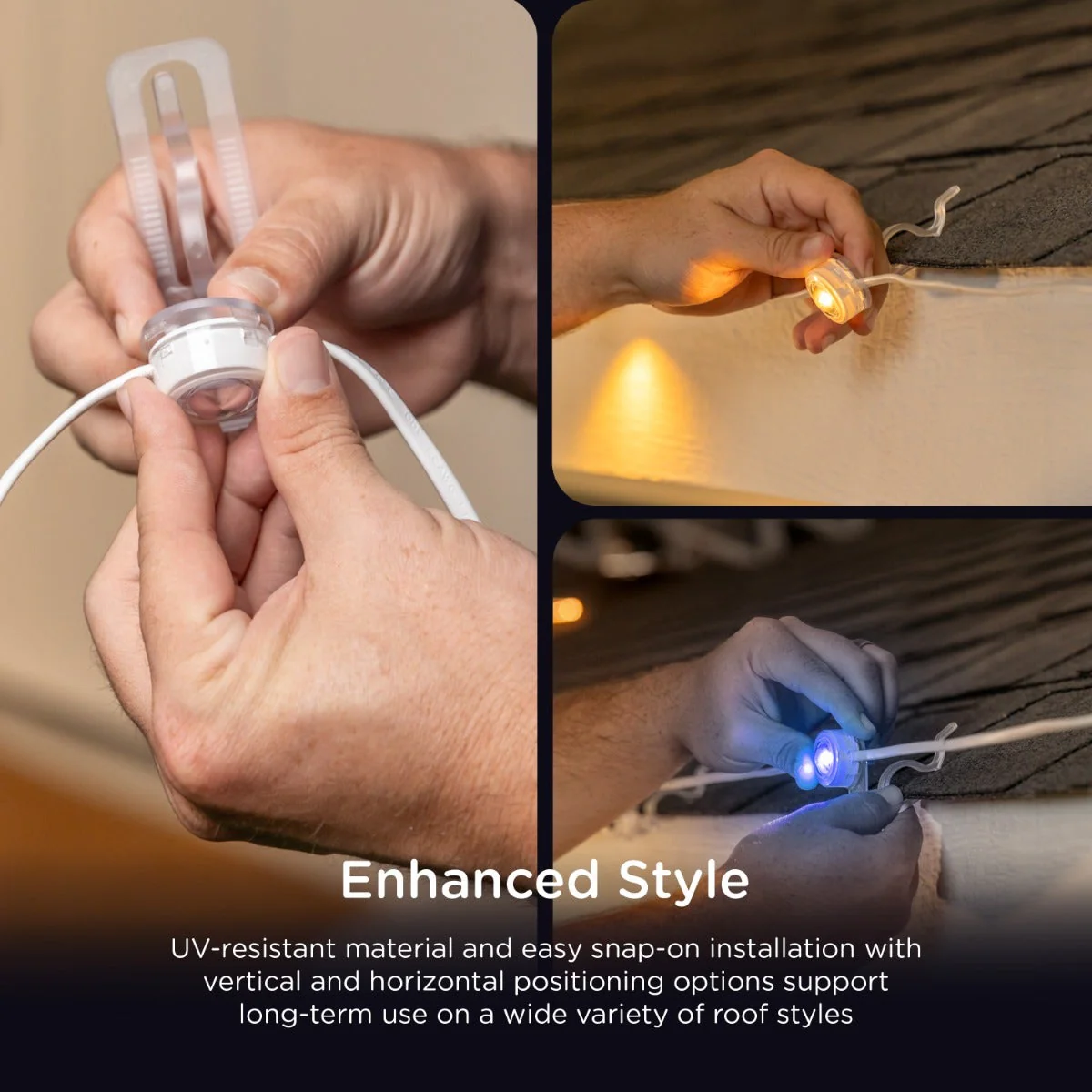 Enbrighten WiFi VIBE Eternity Eave Lights Shingle Clips, 12 Pack - Image 3