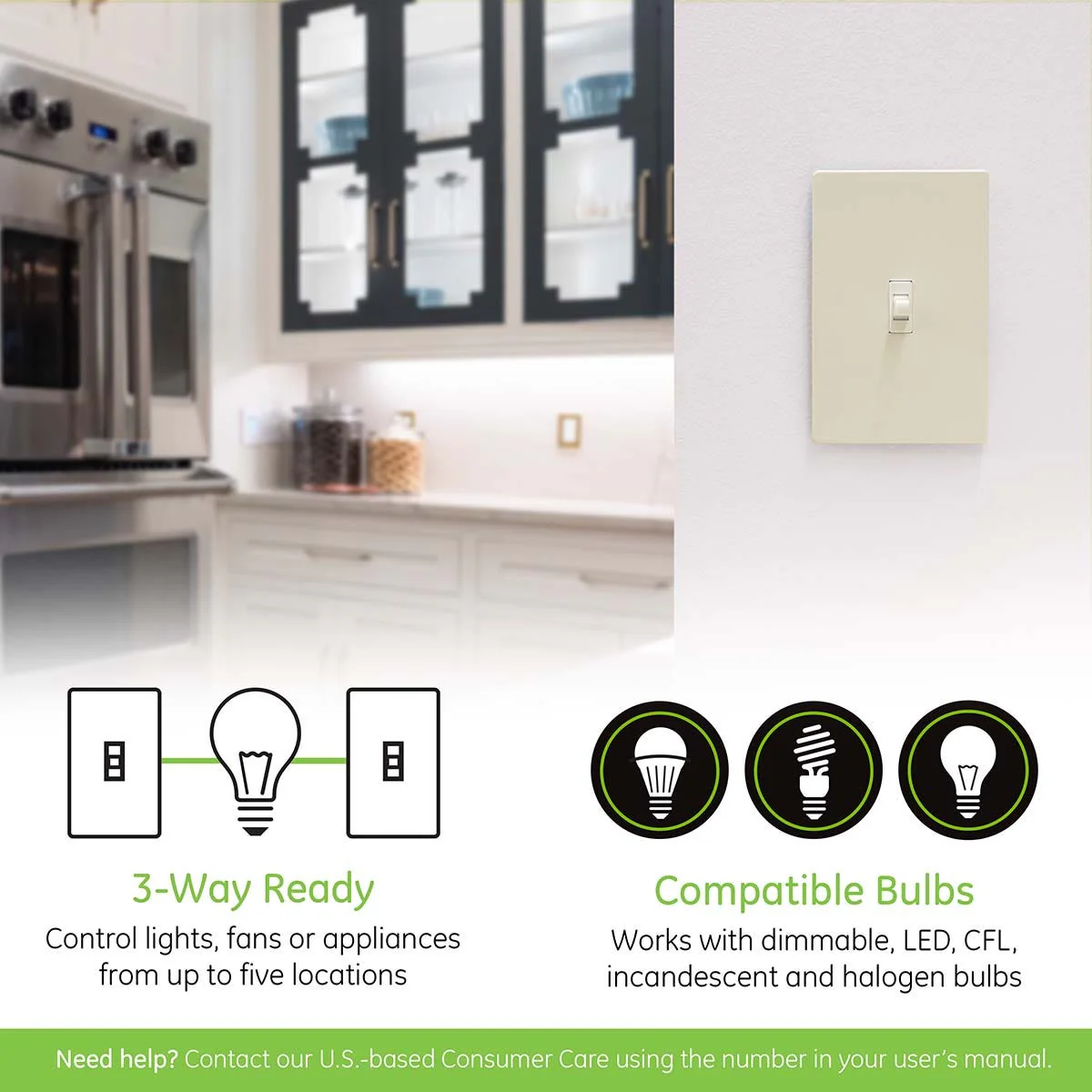 Enbrighten Z-Wave In-Wall Smart Toggle Switch with QuickFit™ and SimpleWire™, Light Almond - Image 6