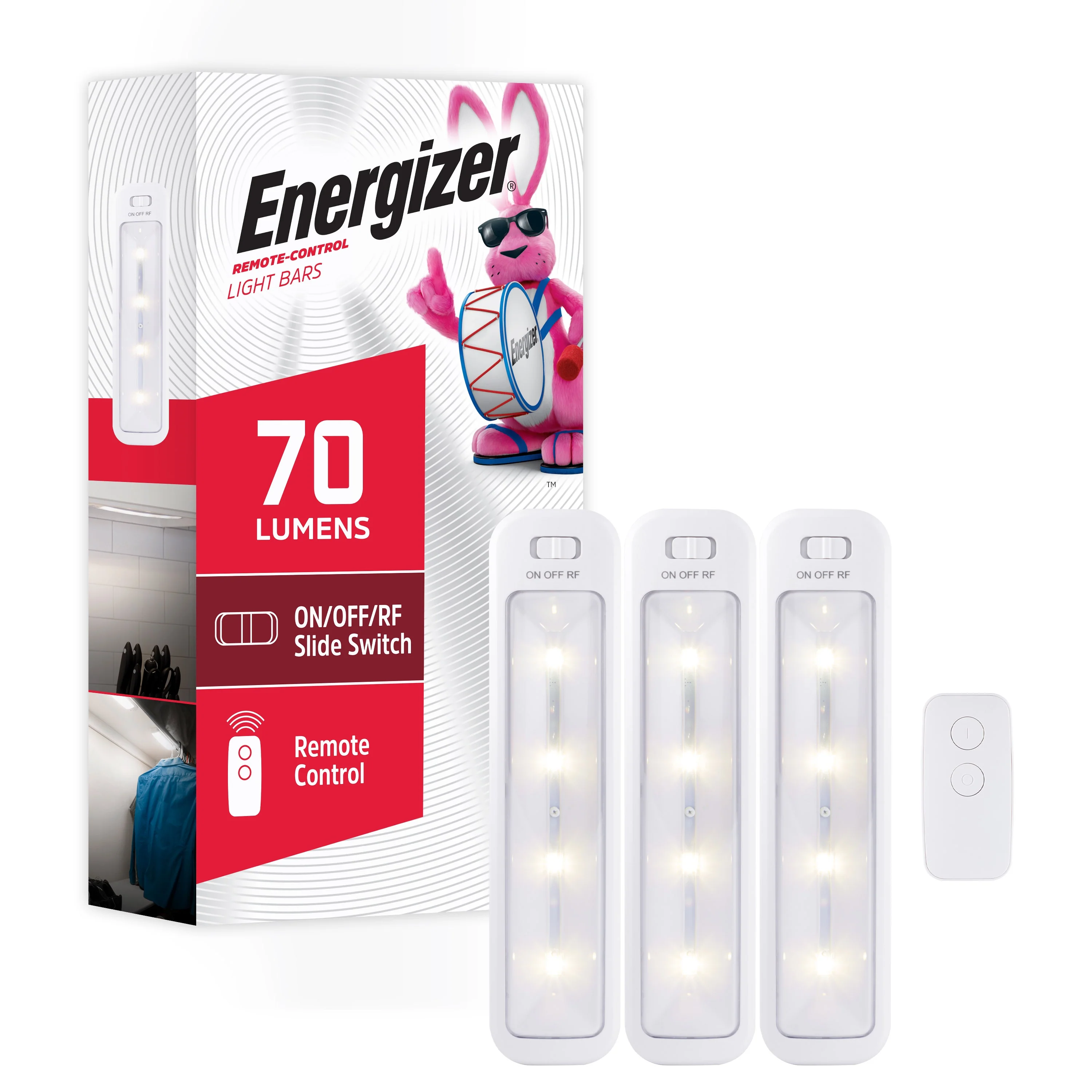 Energizer 10in. Battery Operated LED Light Bar with Remote, 3 Pack, White - Image 9