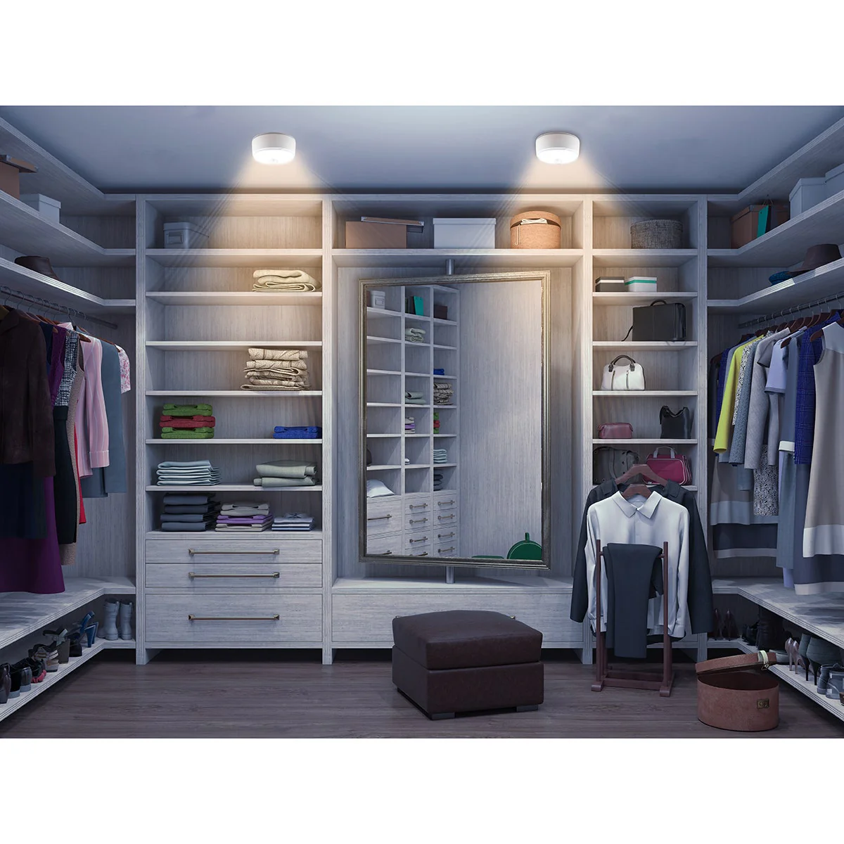 Energizer Battery Operated LED Ceiling Light Fixture, White - Image 5