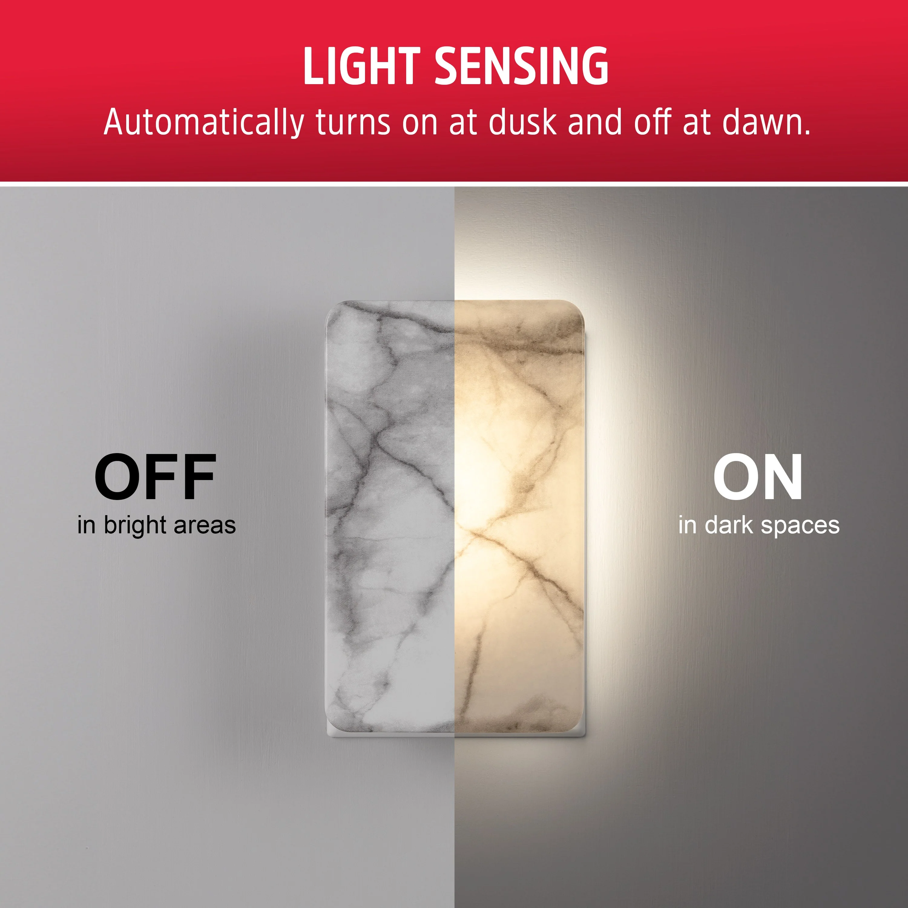 Energizer Light Sensing LED Night Light, Marble - Image 5