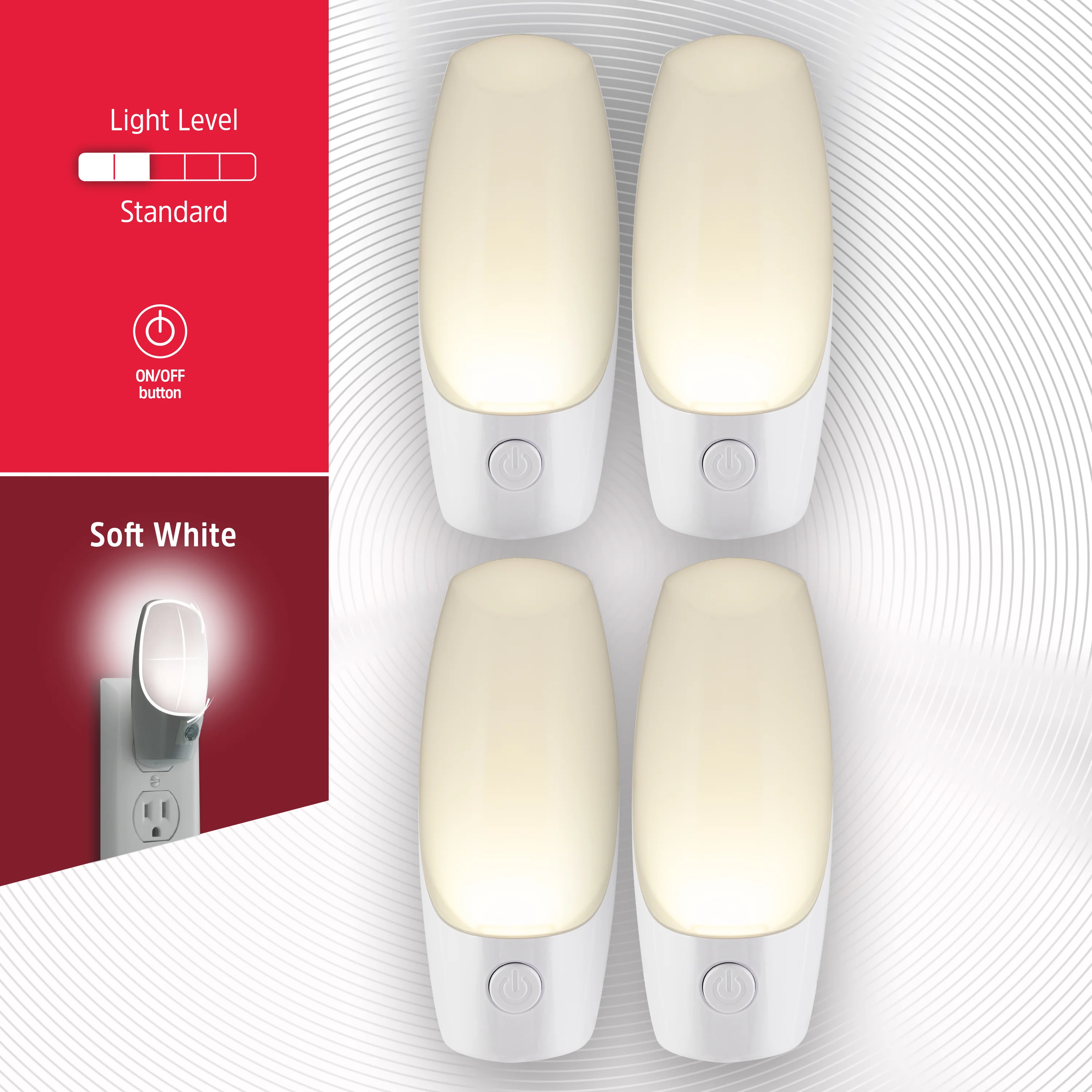Energizer Manual Button Night Light, 4 Pack, White - Image 4